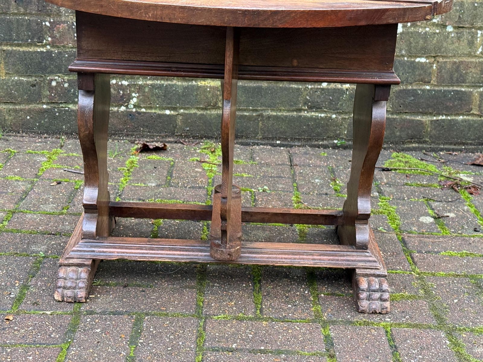 Furniture Victorian Walnut Drop Leaf Side Table With Drawer, Gothic Revival Antique Furniture photo