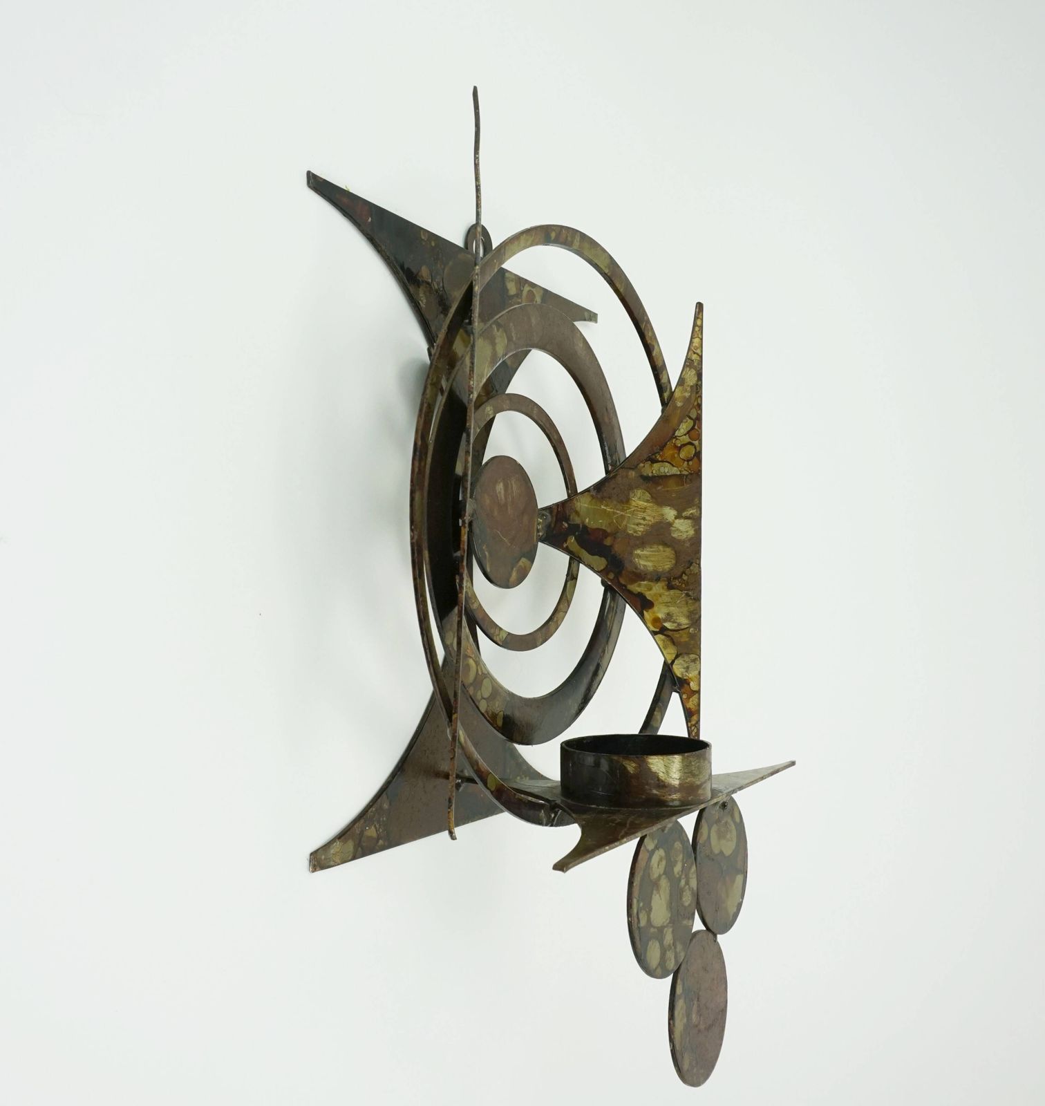 Henrik Horst Denmark Brutalist Style Iron Wall Candle Holder photo Home Decor