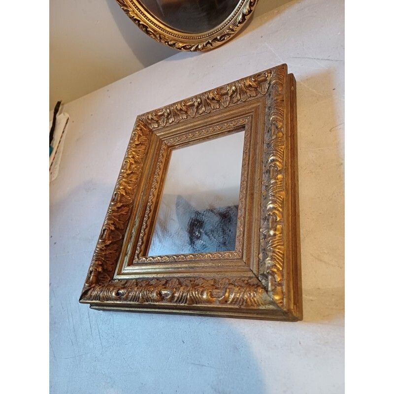 Set Of 6 Wooden And Gold Tone Mirrors photo buy