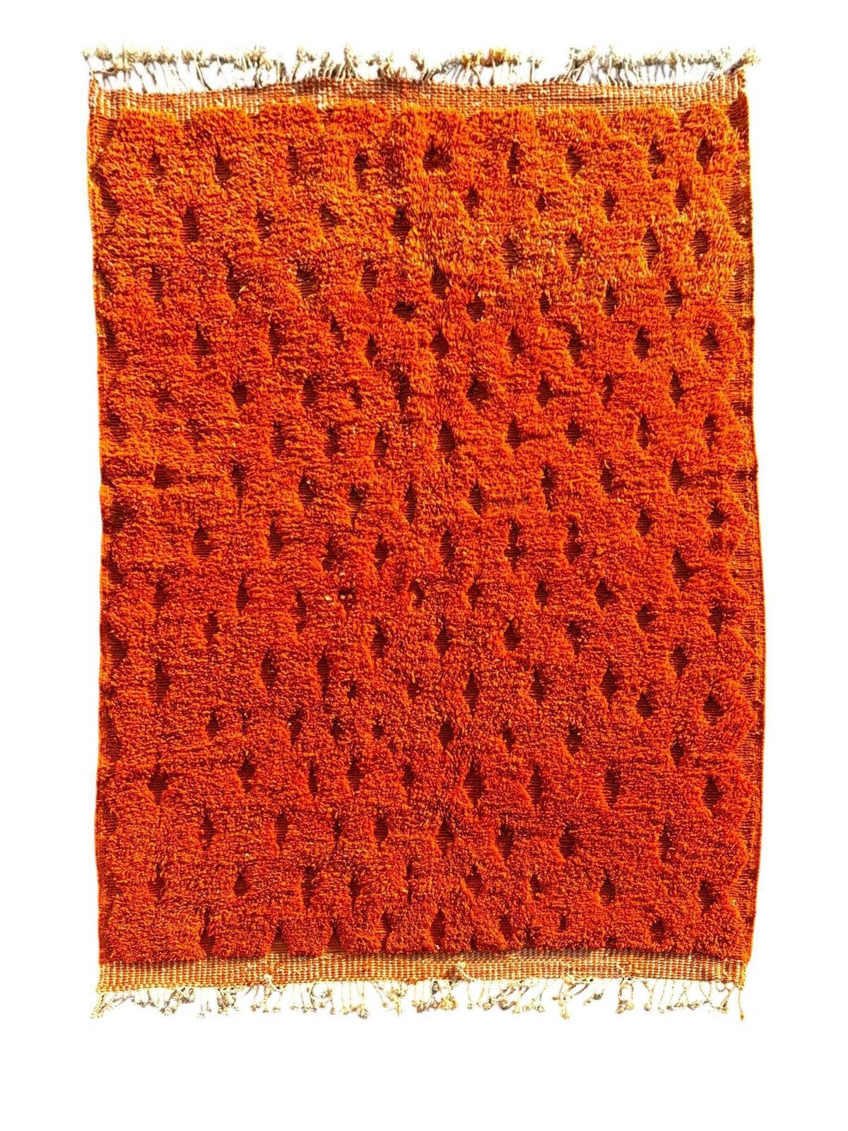 Handmade Moroccan Mrirt Rug – Burnt Orange Wool Rug 210x300 Cm – Modern Textured Carpet – Bold Abstract Design – Large Living Room Area Rug photo furniture