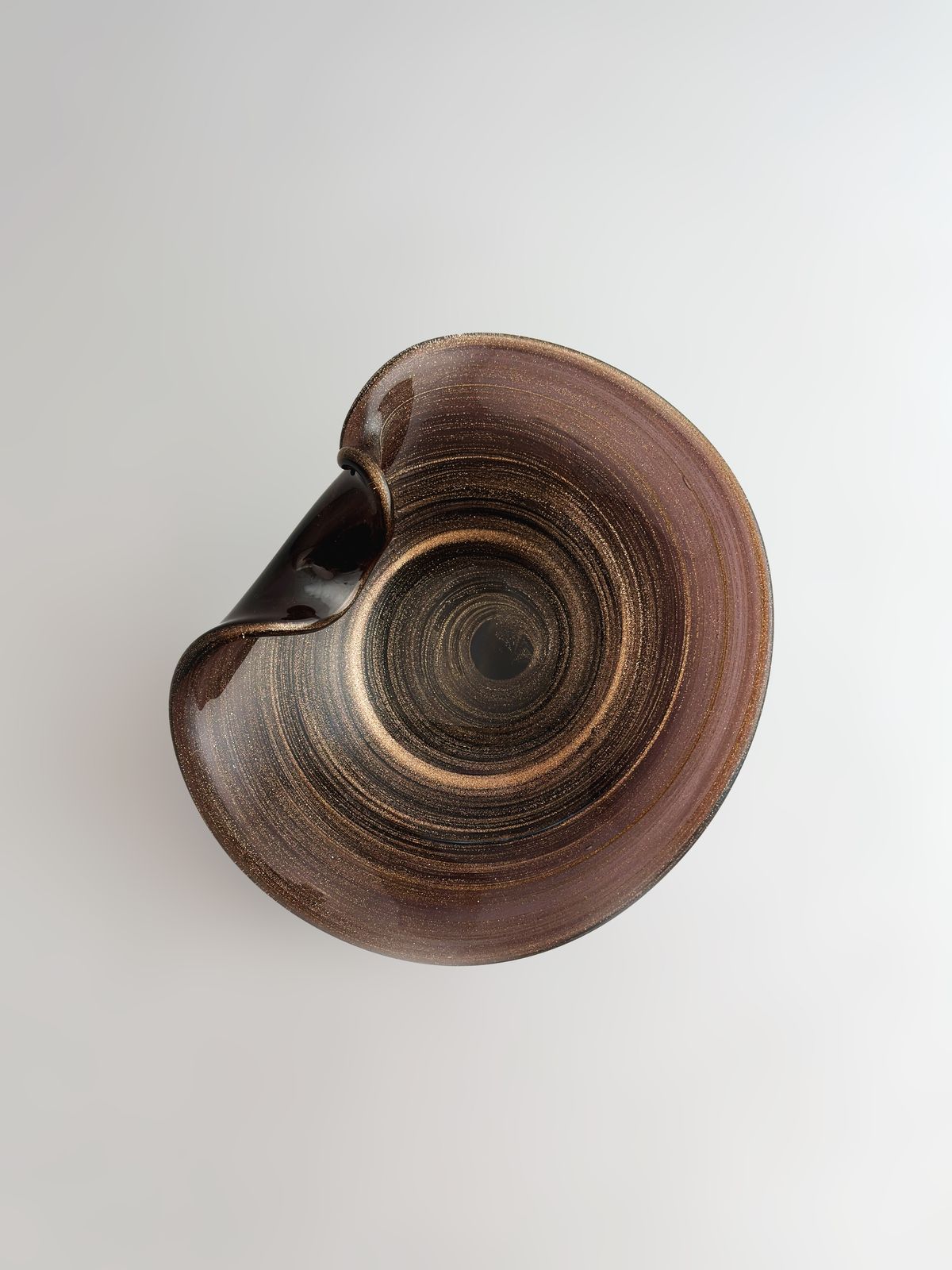 Murano Glass Centrepiece Bowl With Copper Aventurine By Alfredo Barbini, Italy, 1970s photo for sale