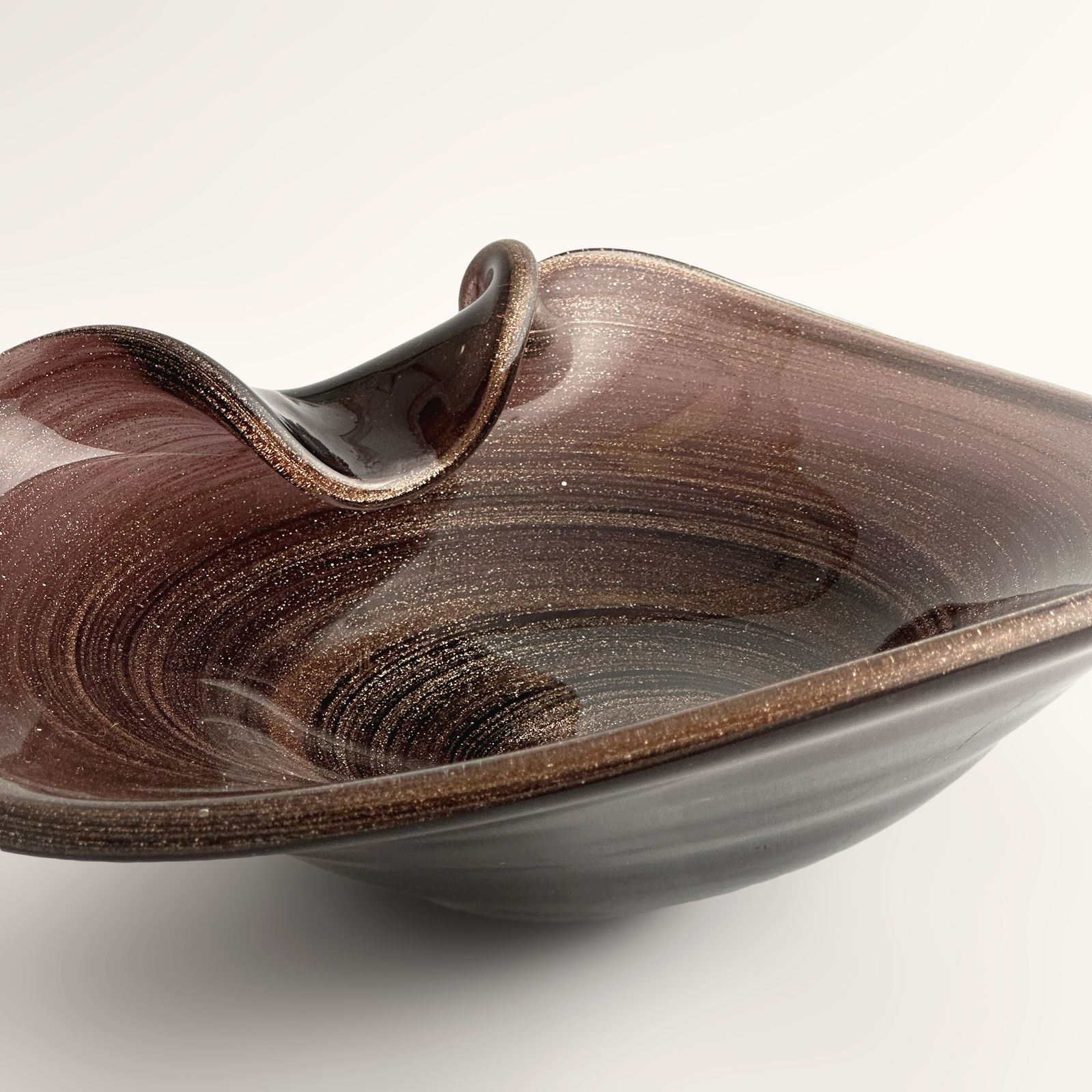 Murano Glass Centrepiece Bowl With Copper Aventurine By Alfredo Barbini, Italy, 1970s photo Home Decor