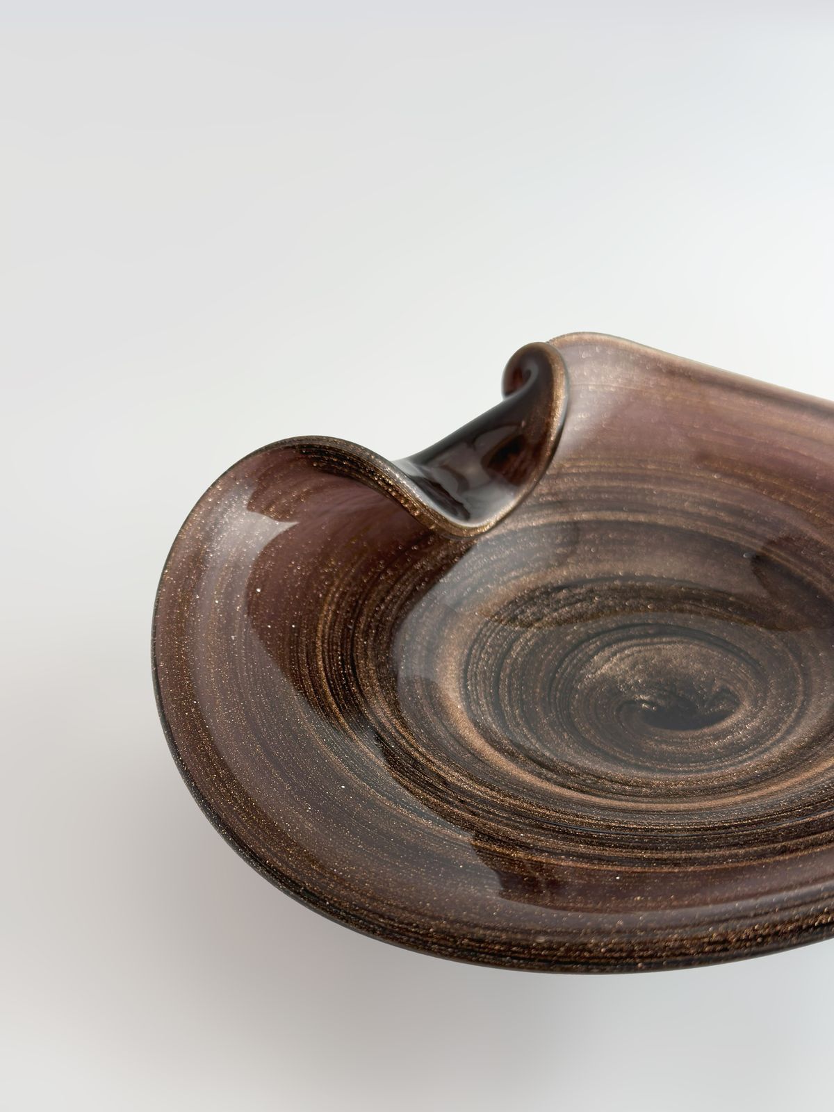 photo furniture Murano Glass Centrepiece Bowl With Copper Aventurine By Alfredo Barbini, Italy, 1970s