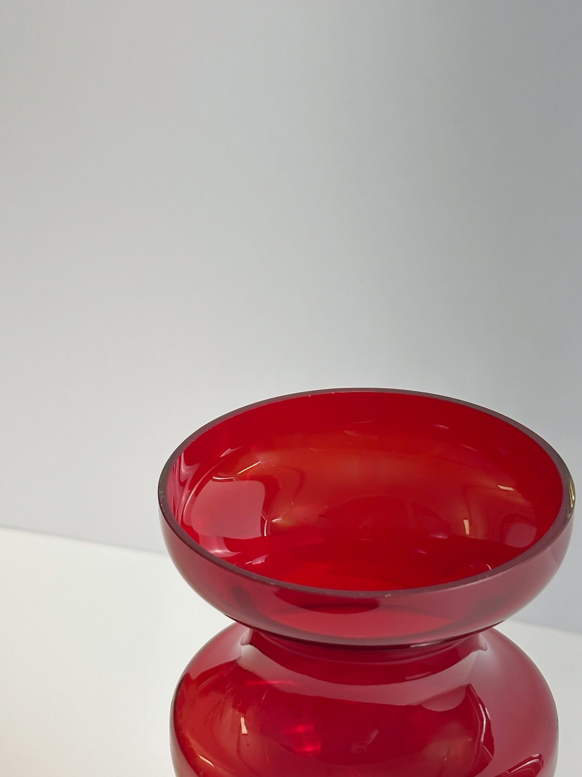 1960s Swedish Red Glass Vase By Per Olof Ström For Alsterfors photo 300.0