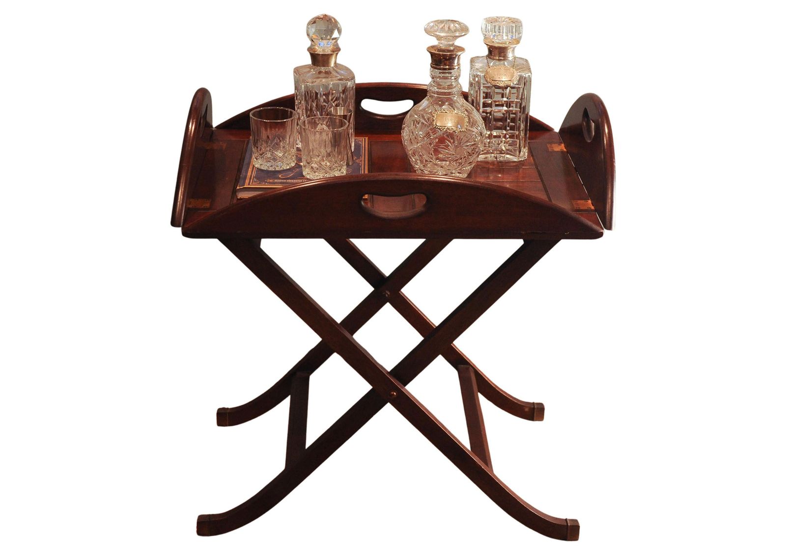 Bevan Funnell English Military Campaign Design Butlers Tray With Folding X Frame Stand photo for sale