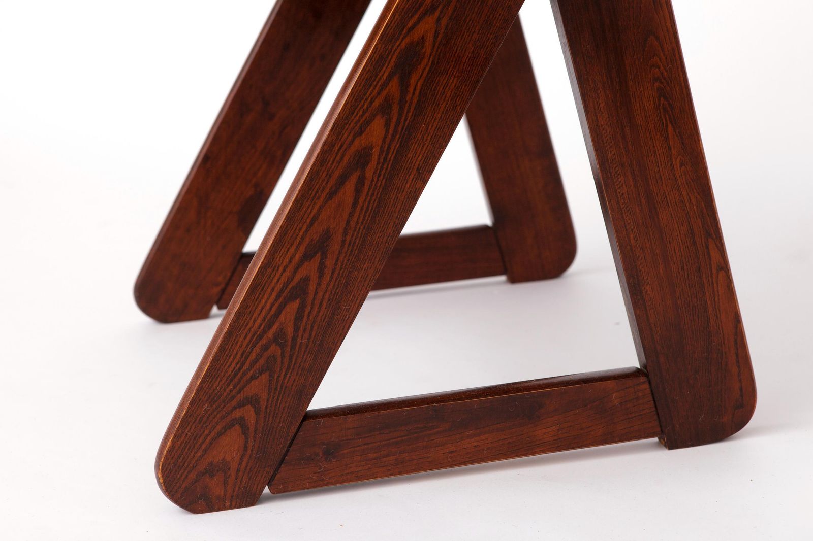 1 Of 2 Vintage Italian Chair, 1980s, Dark Beechwood, Burgundy Upholstery photo for sale