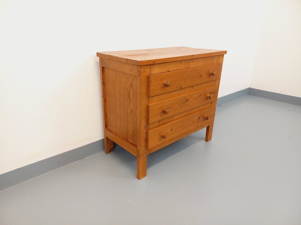 Rustic Chest Of Drawers With 3 Pine Drawers photo for sale