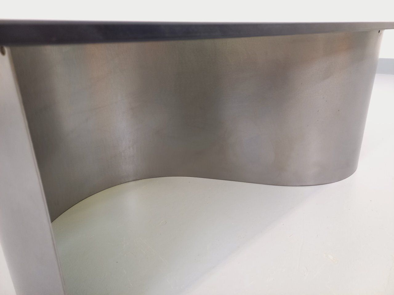 1070.0 Rectangular Space Age Coffee Table From The 1970s, Made Of Steel And Smoked Glass photo