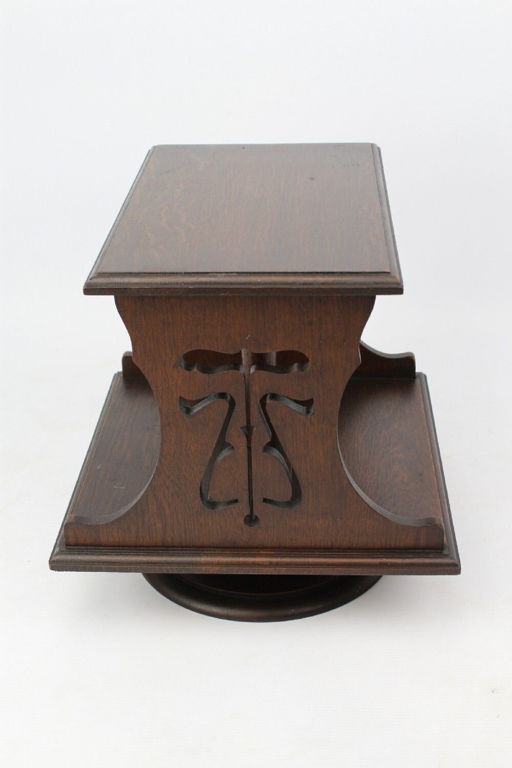 Small Edwardian Arts & Crafts Oak Table Top Revolving Bookcase photo Furniture