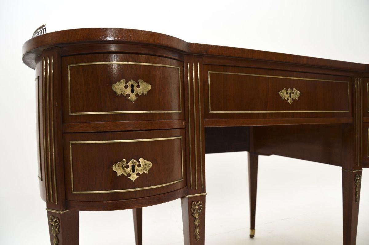 Antique Mahogany Leather Top Austrian Empire Desk photo vinterior
