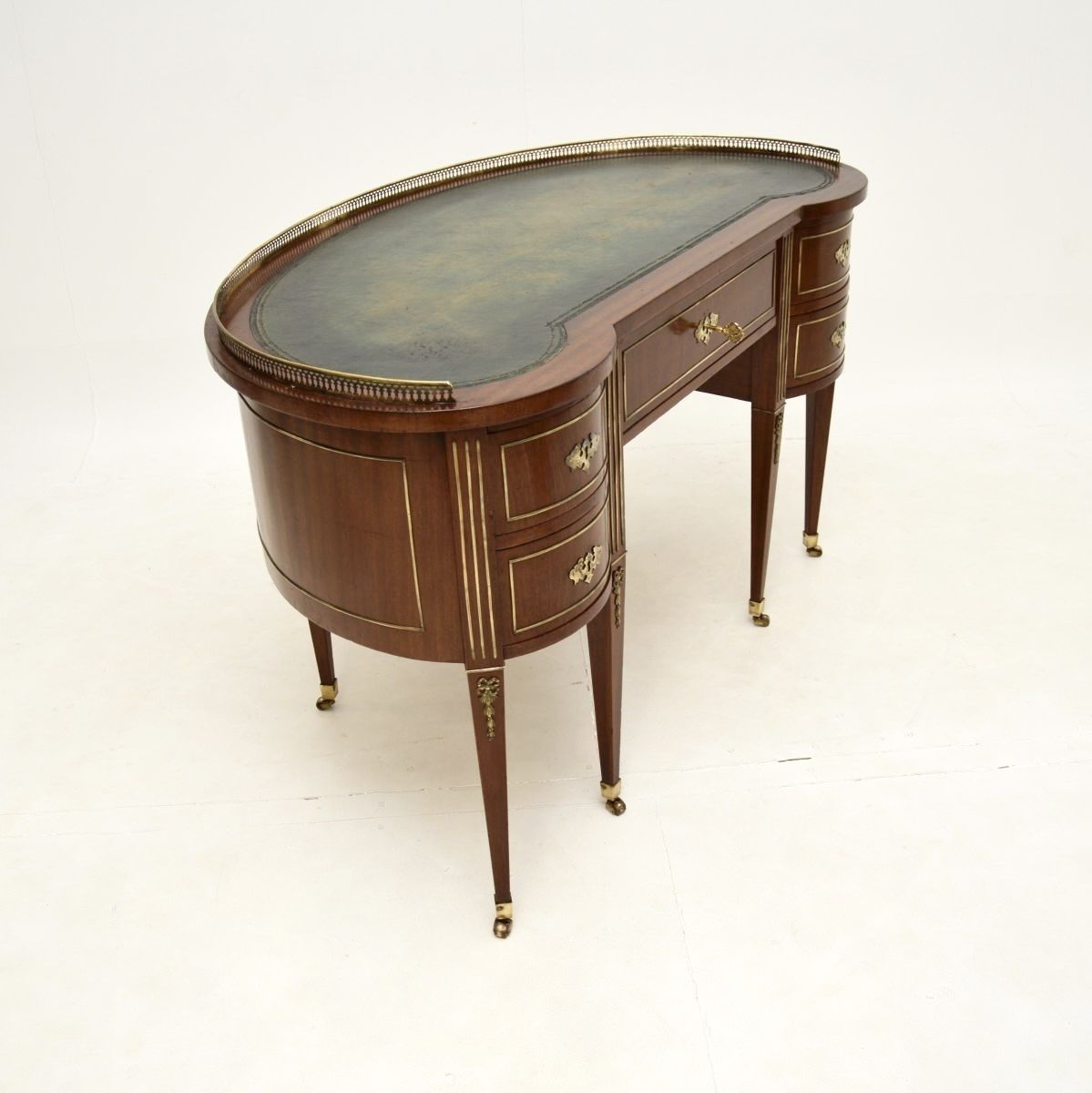 photo for sale Antique Mahogany Leather Top Austrian Empire Desk