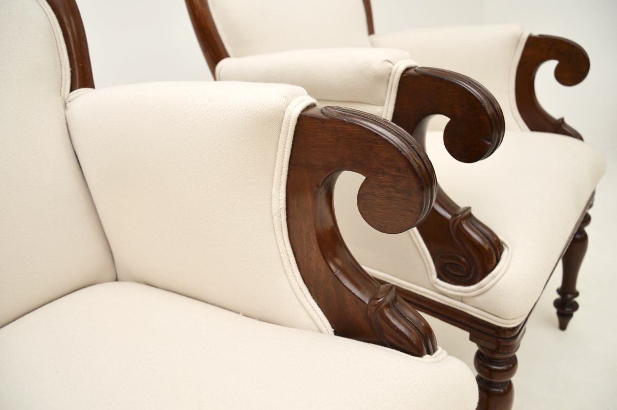 Pair Of Antique William IV Period Mahogany Armchairs photo 1625.0