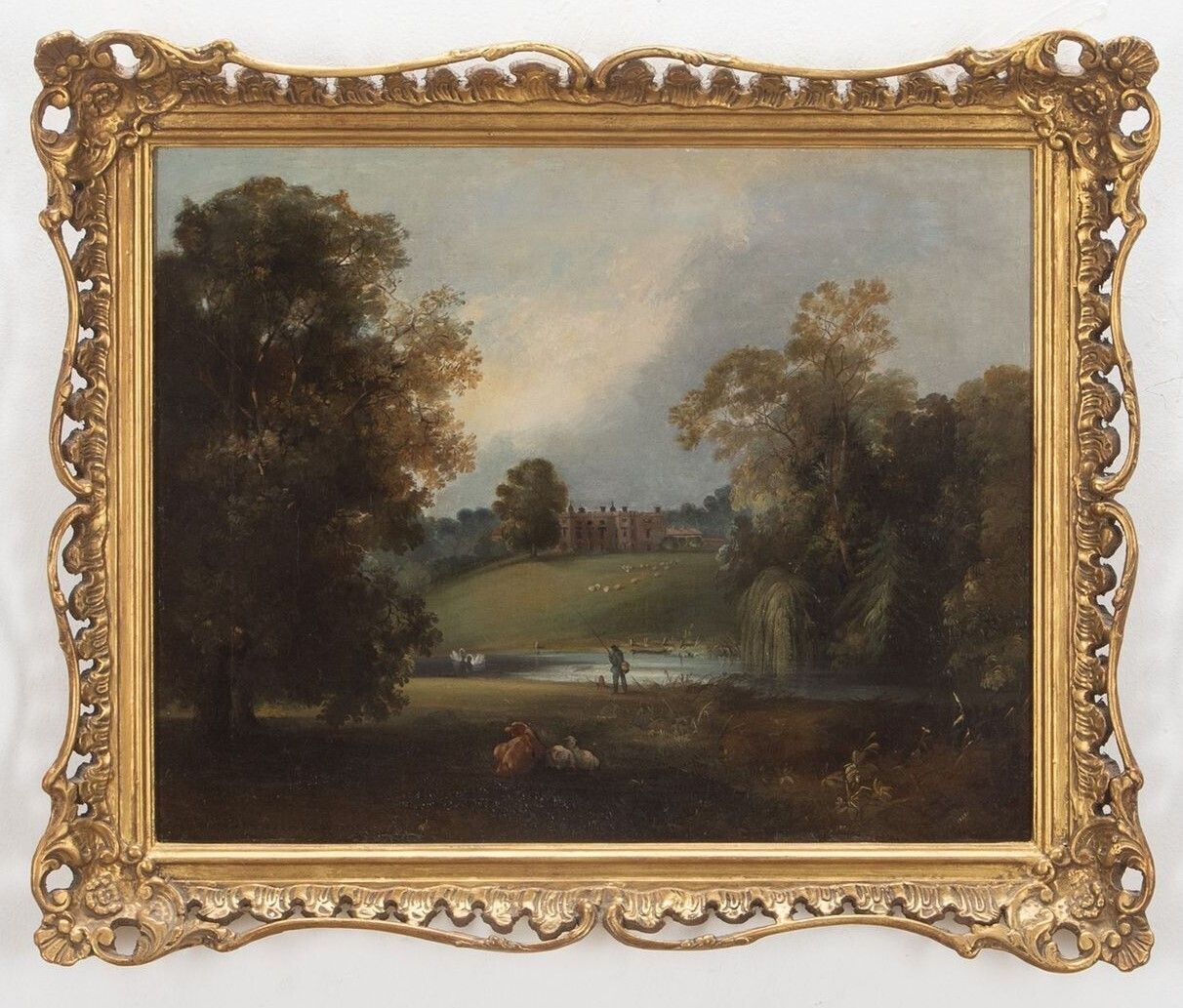 19th Century Country House Oil On Canvas photo for sale
