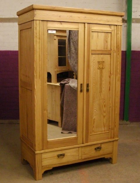 A Really Nice Knockdown Wardrobe  Carved Door Detail   2 Drawers photo furniture