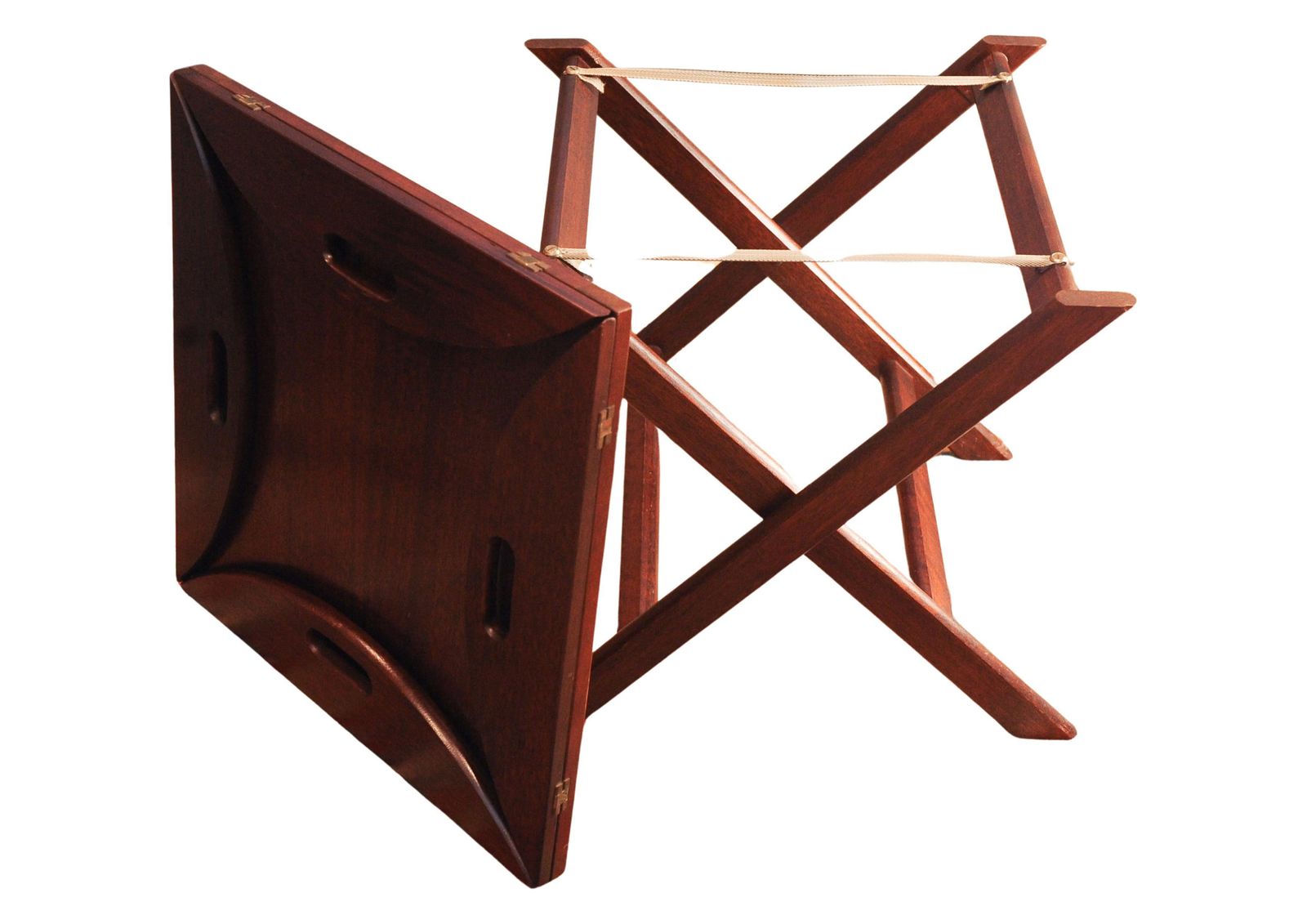 English Military Campaign Square Butlers Tray With Folding Stand photo for sale