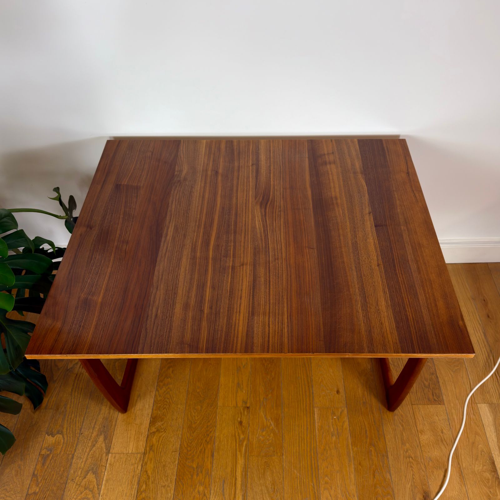 Mid Century Teak And Walnut Dining Table photo vintage
