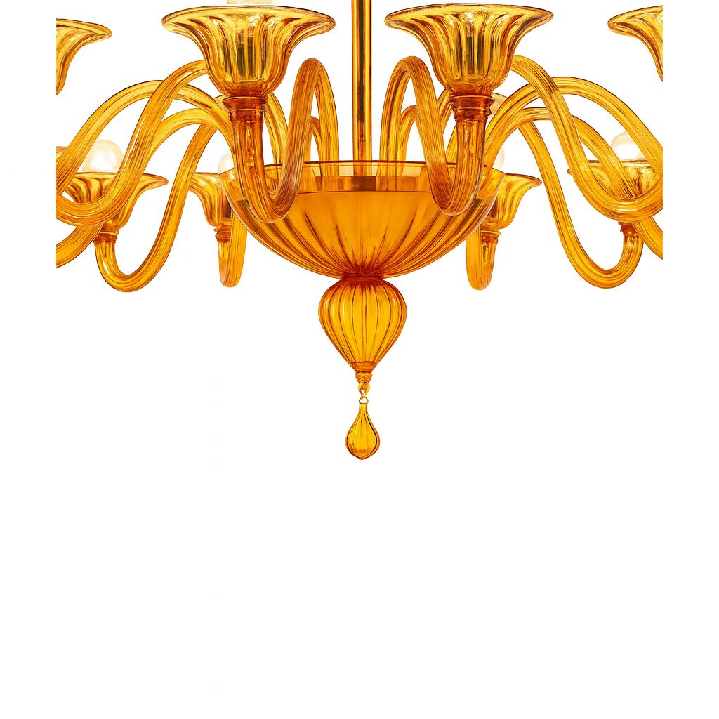 Italian Contemporary Modern Elegant "Rigadin" Murano Glass Chandelier photo 9025.0