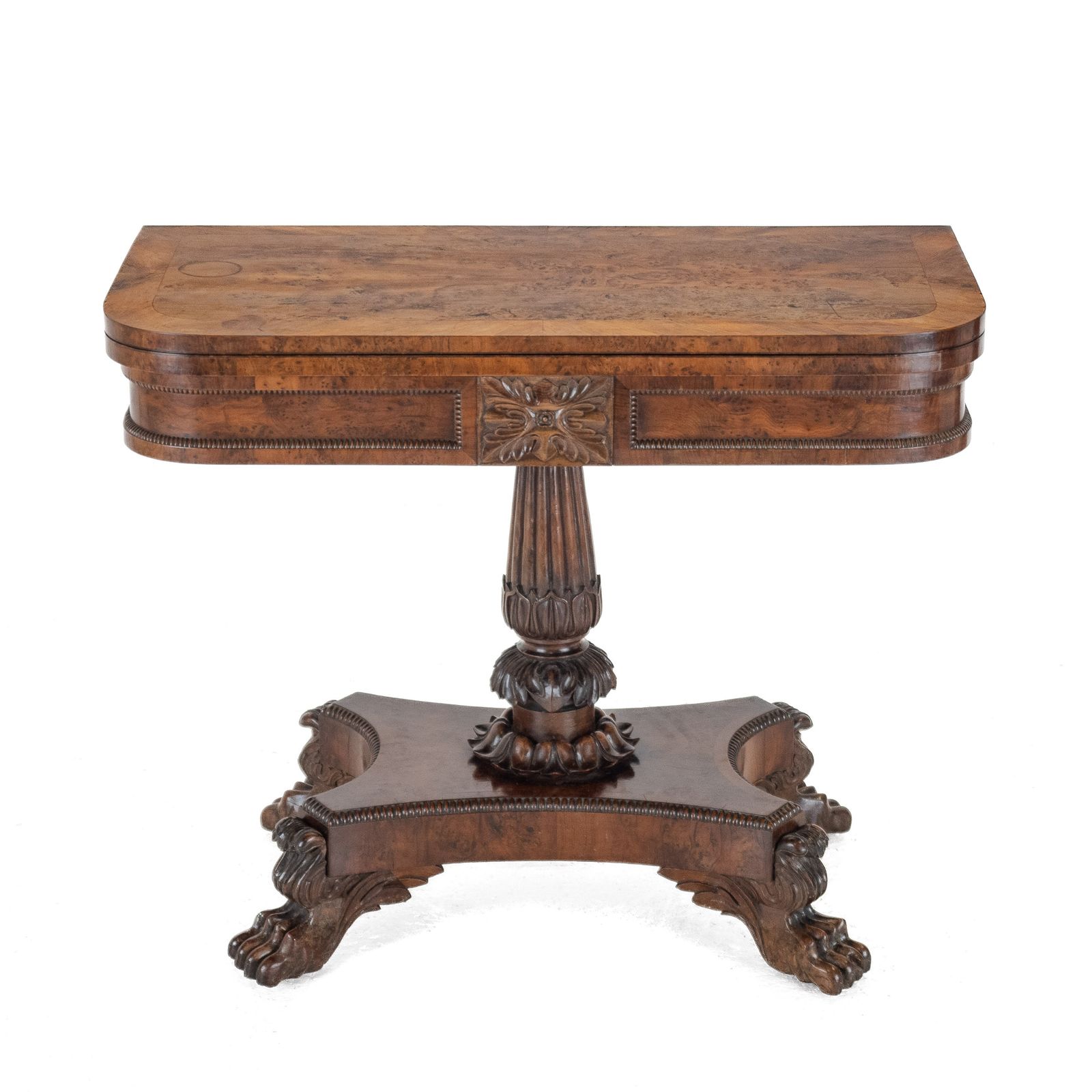William IV Burr Yew Wood Card Table, C.1830 photo 3950.0