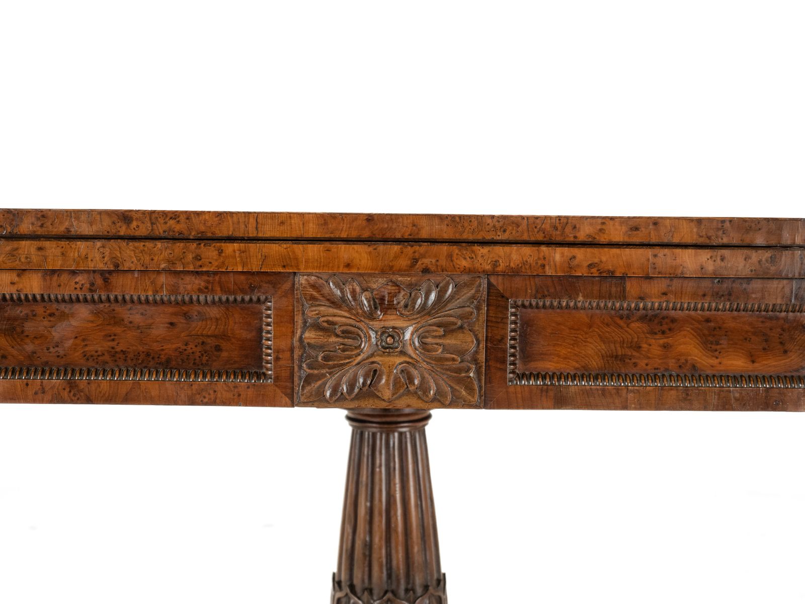 William IV Burr Yew Wood Card Table, C.1830 photo vintage