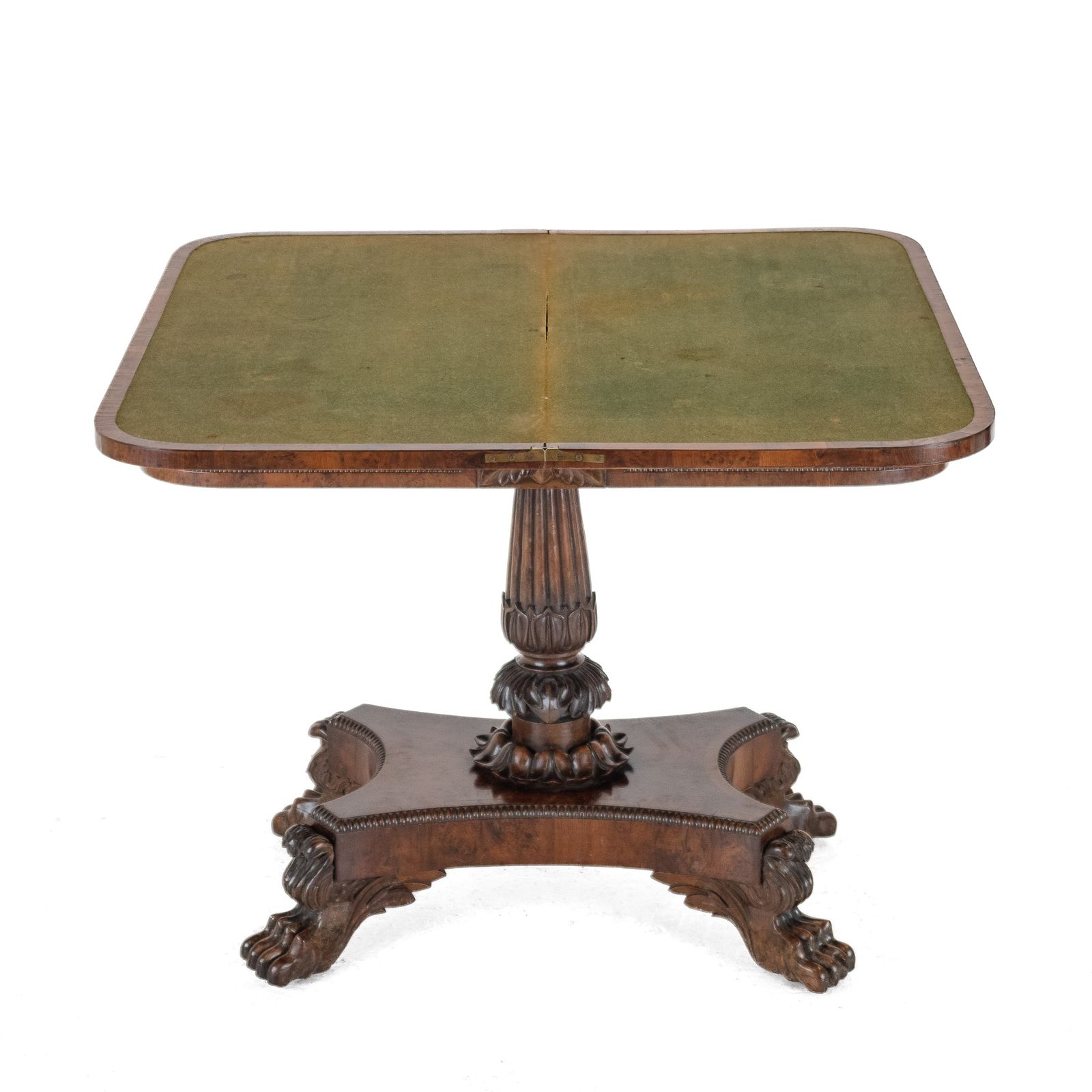 3950.0 William IV Burr Yew Wood Card Table, C.1830 photo