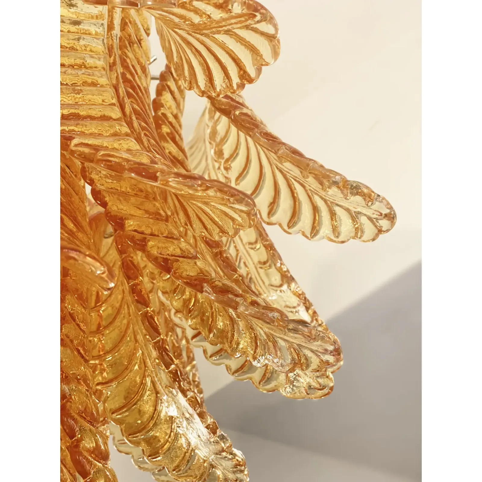 Italian Contemporary Italian Amber “Felci” Murano Glass Wall Light photo furniture