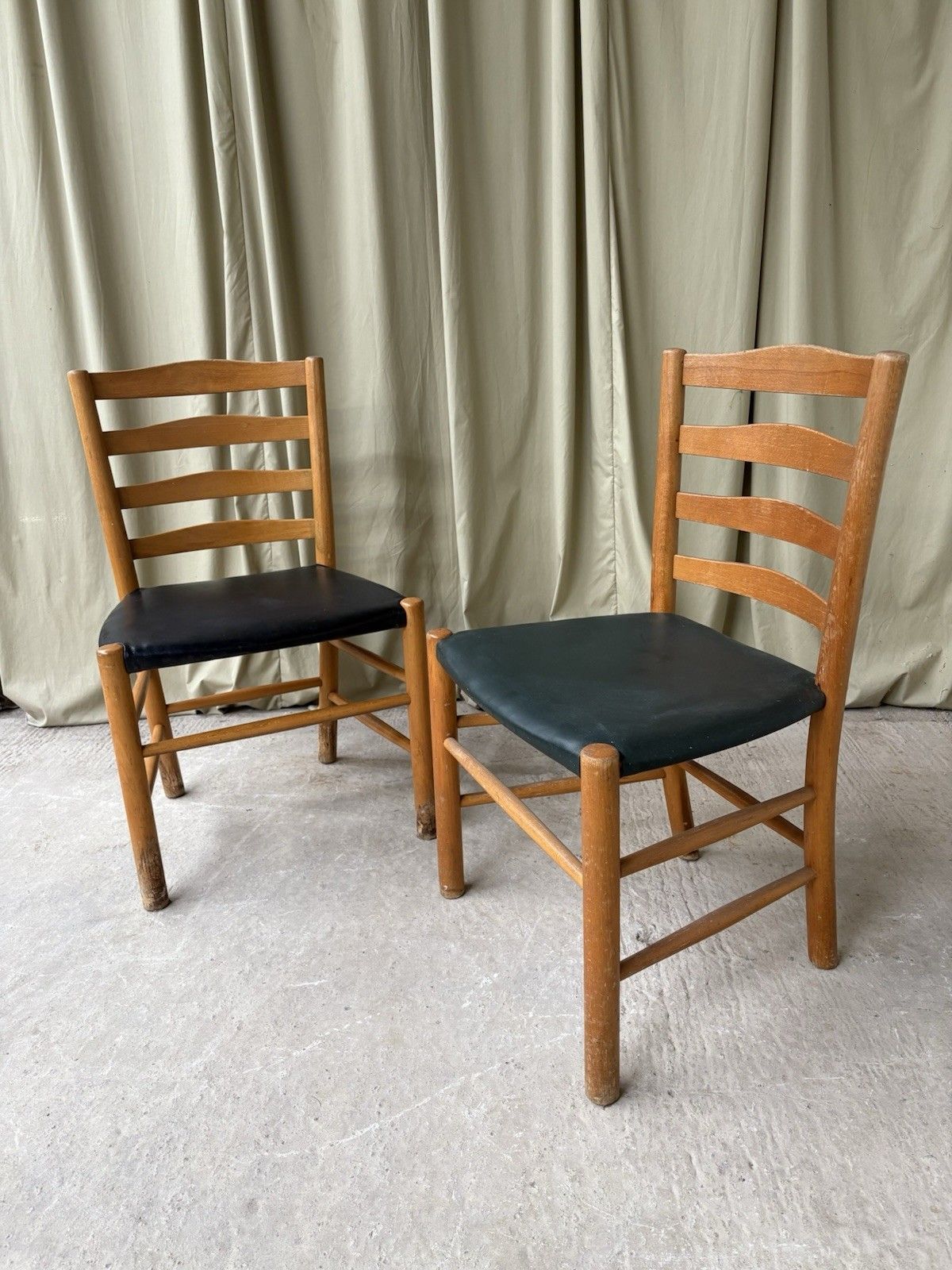 Vtg Early Mid Century Set 2 Kaare Klint Dining Side Church Chairs Danish R985 photo 258.75