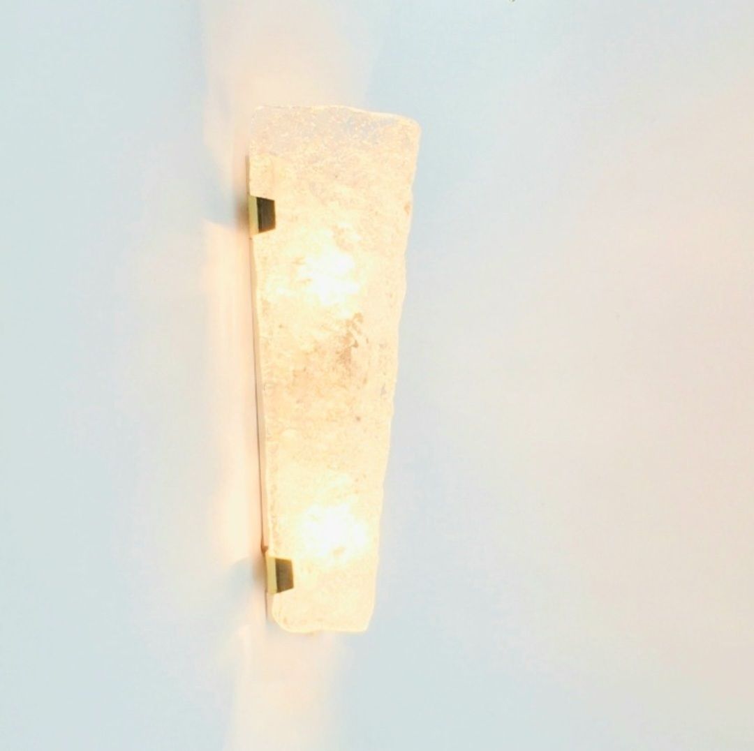 Large Mid Century Murano Glass & Brass Wall Lamp From Hillebrand, Germany, 1960s/1970s photo for sale