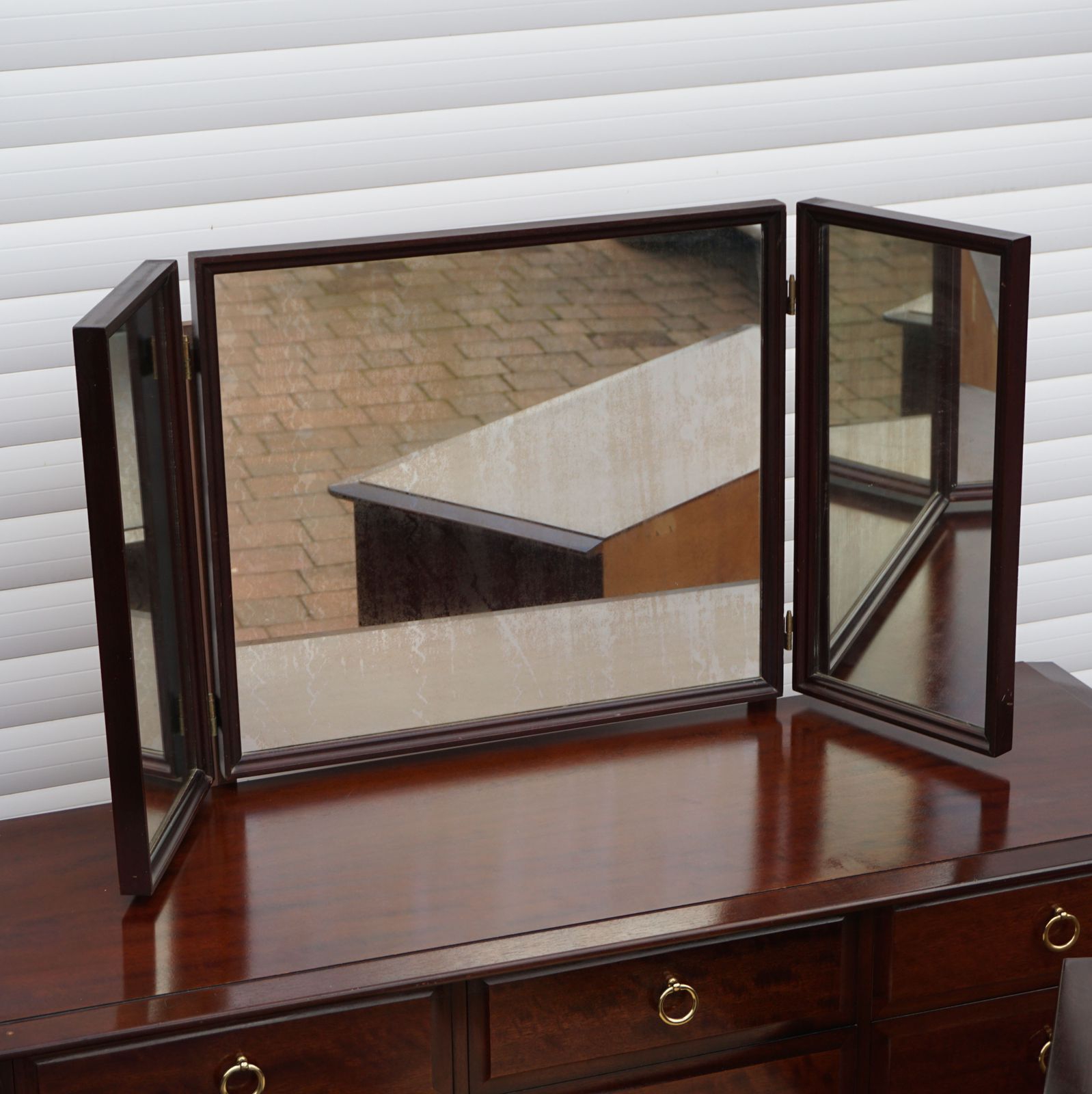 Stag Minstrel Bedroom Set Solid Wood Job Lot Bedside & Dressing Table And Lowboy Chest Of Drawers photo vintage