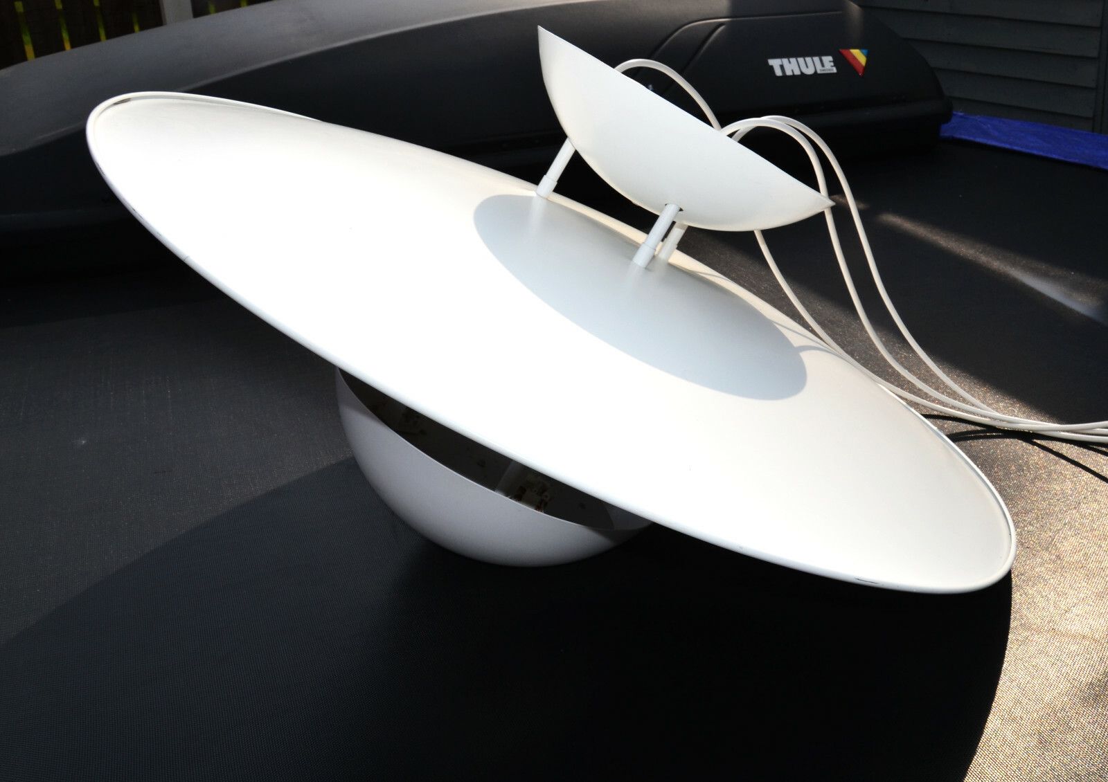 Used White Aluminium Pendant Lamp Fata Morgana Hans Arne Jakobsson Sweden 80s photo vinterior