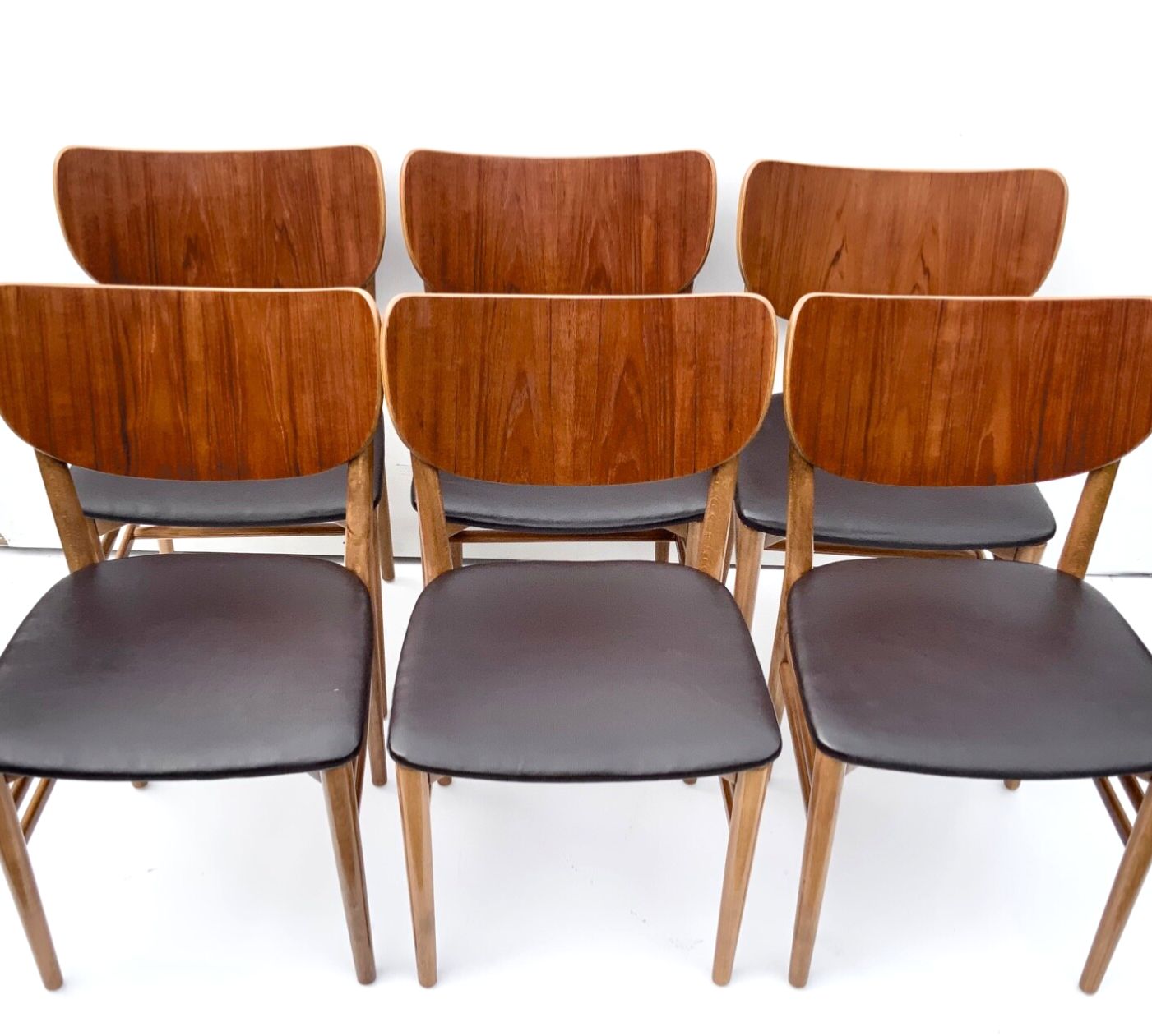 photo vintage Danish Dining Chairs Set Of 6 By Niels And Eva Koppel Slagelse Mobelfabric 1950s