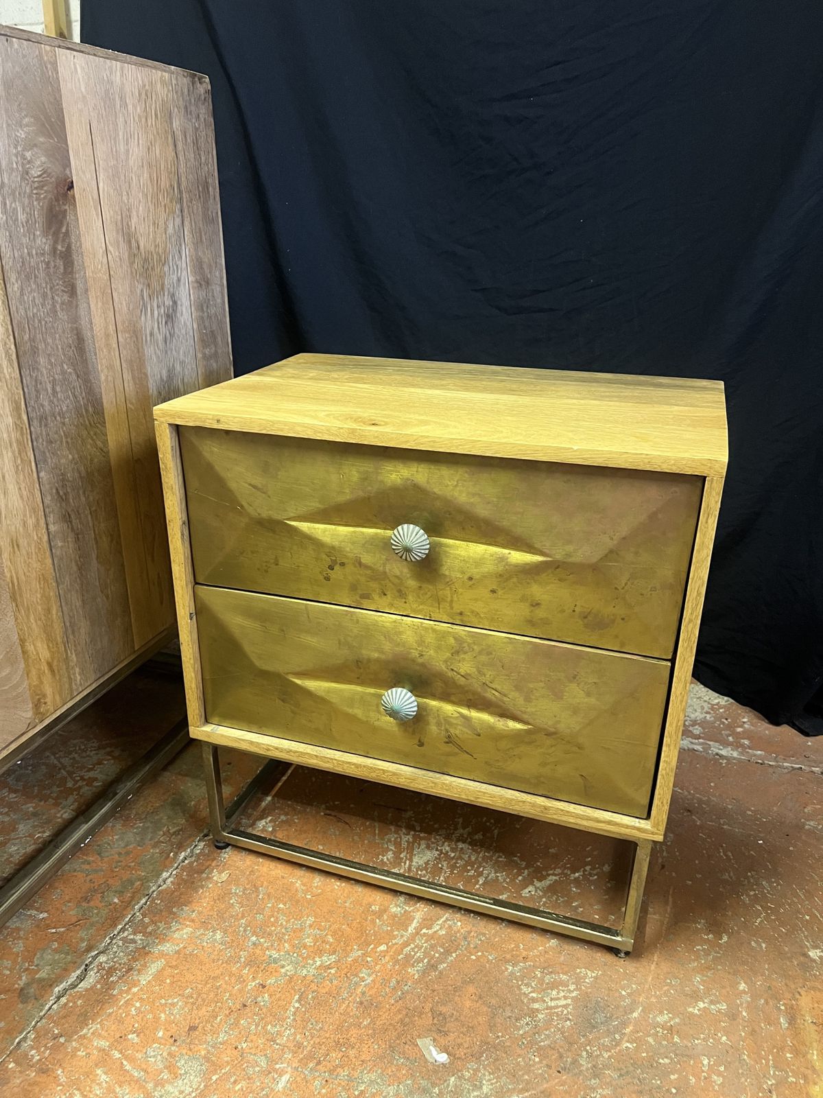 Pair Of Graham And Green Umberto Brass Bedside Tables