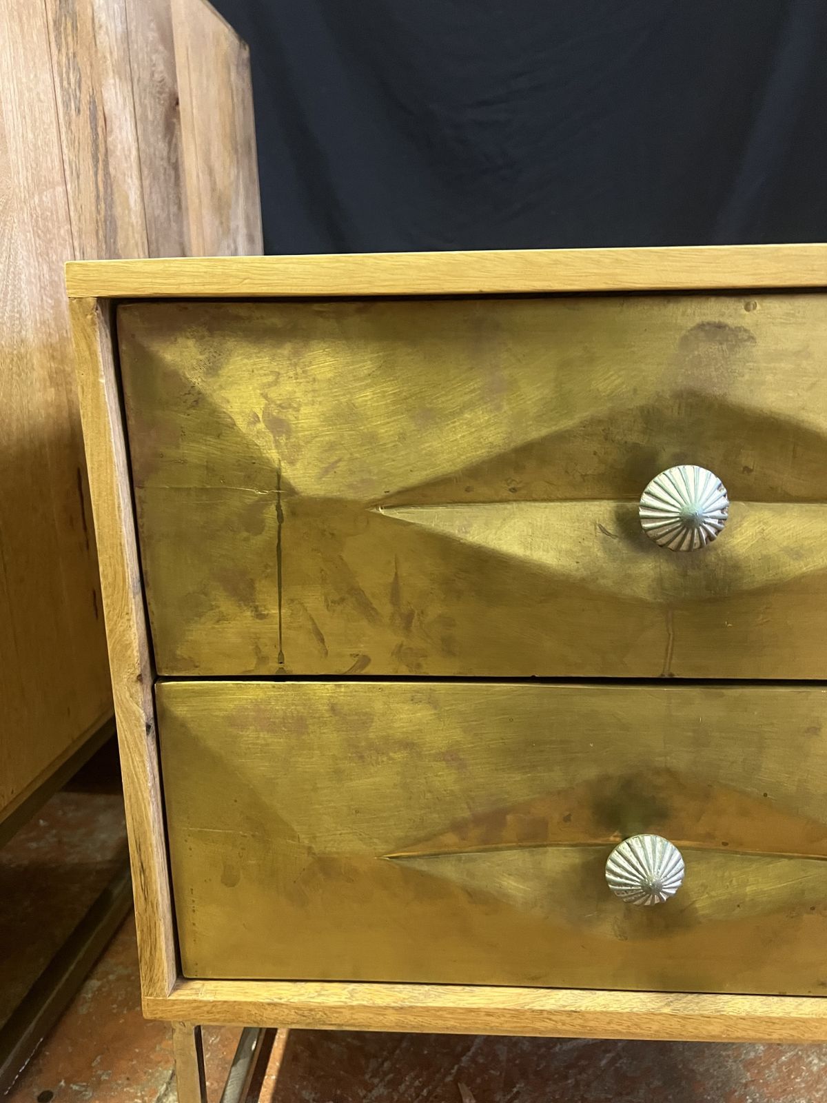 Pair Of Graham And Green Umberto Brass Bedside Tables photo vinterior