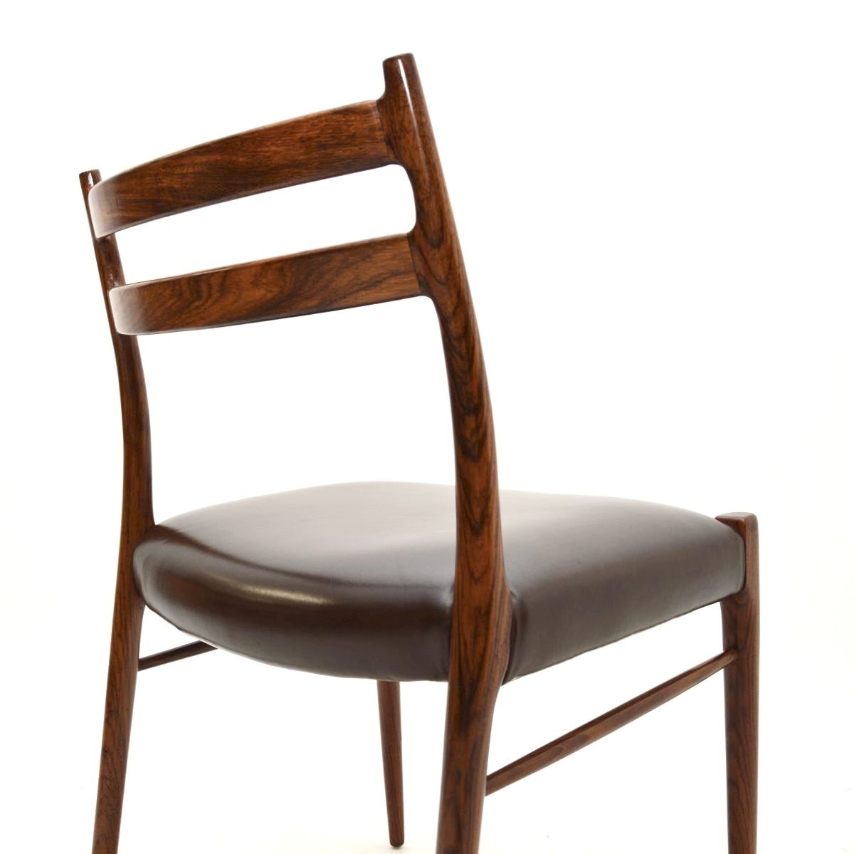 Set Of Four Danish Rosewood And Leather Dining Chairs By Arne Wahl Iversen photo buy