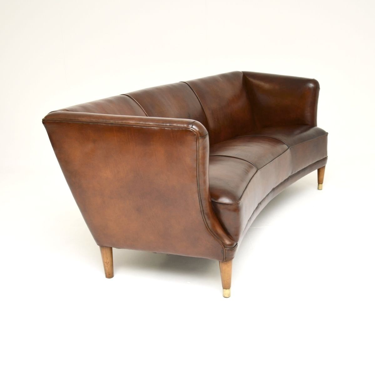 Vintage Danish Cabinetmaker Leather Sofa photo vintage