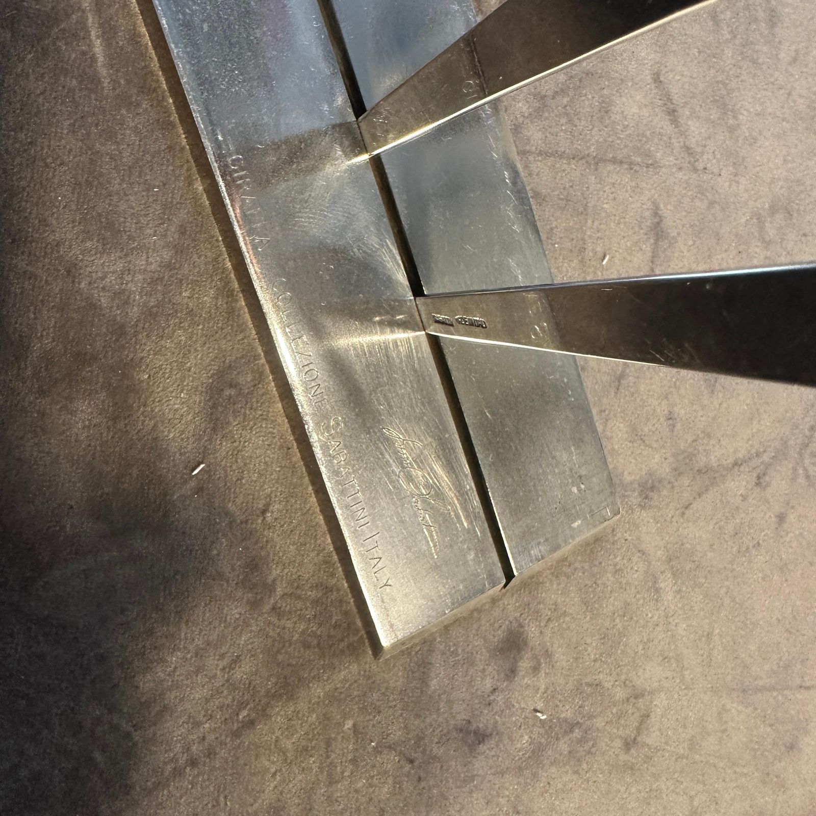 1990s Minimalist Silver Plated Sculpture La Giraffa By Lino Sabattini photo buy