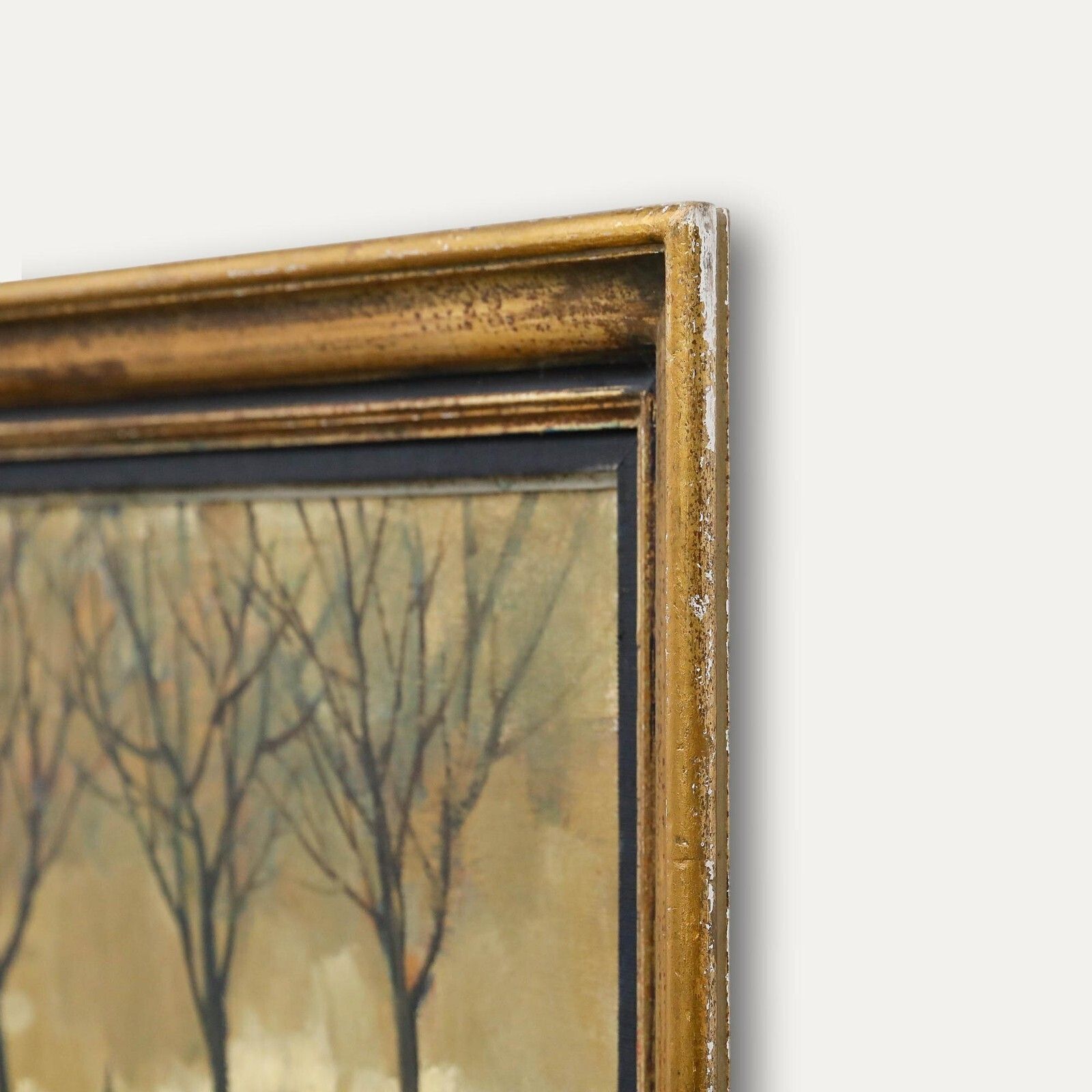 Michel Dutrieu (1910 1993) Mid 20th Century Oil, The River Bank photo 325.0