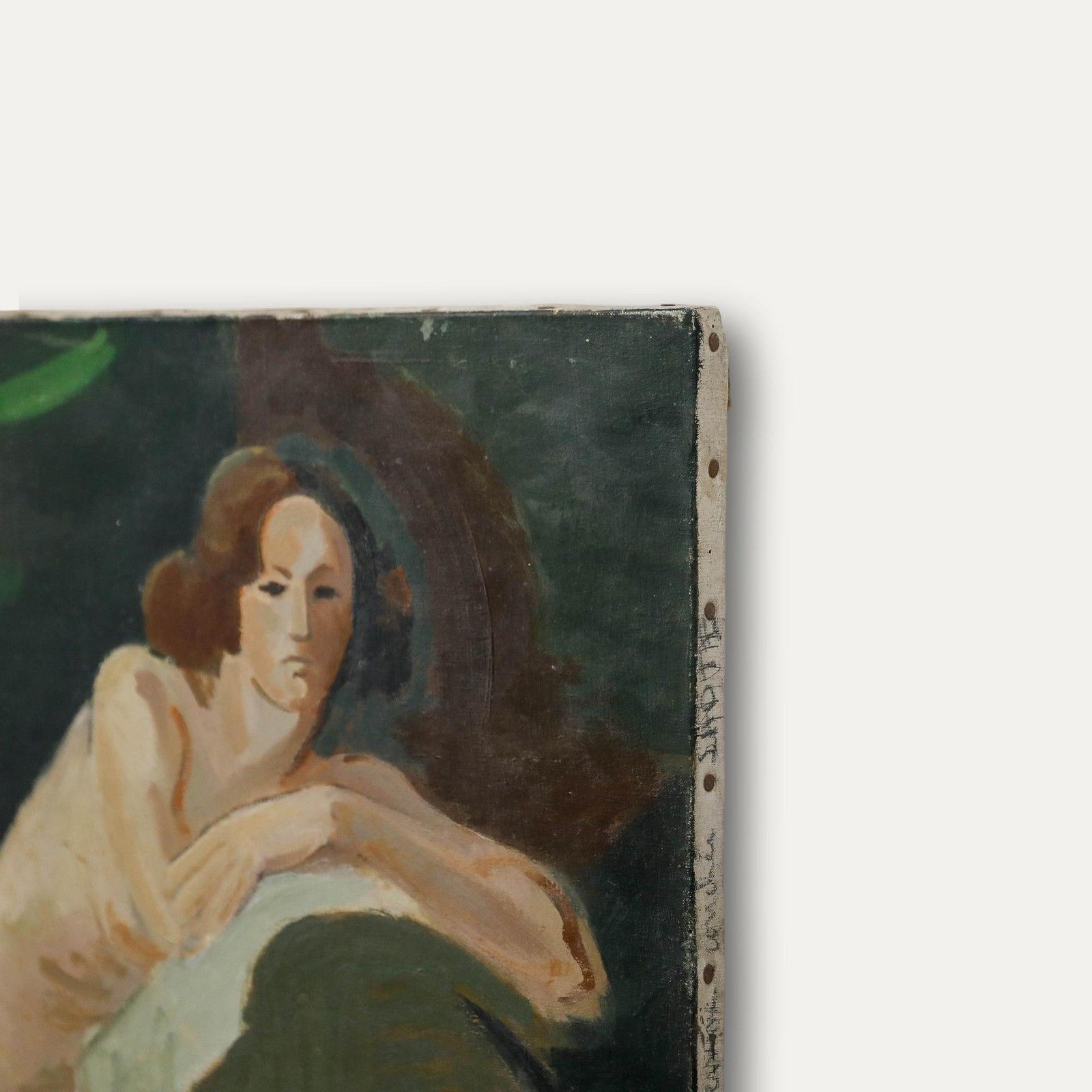 Robert Simon (1888 1961) Mid 20th Century Oil, Nude With Green Drape photo 325.0