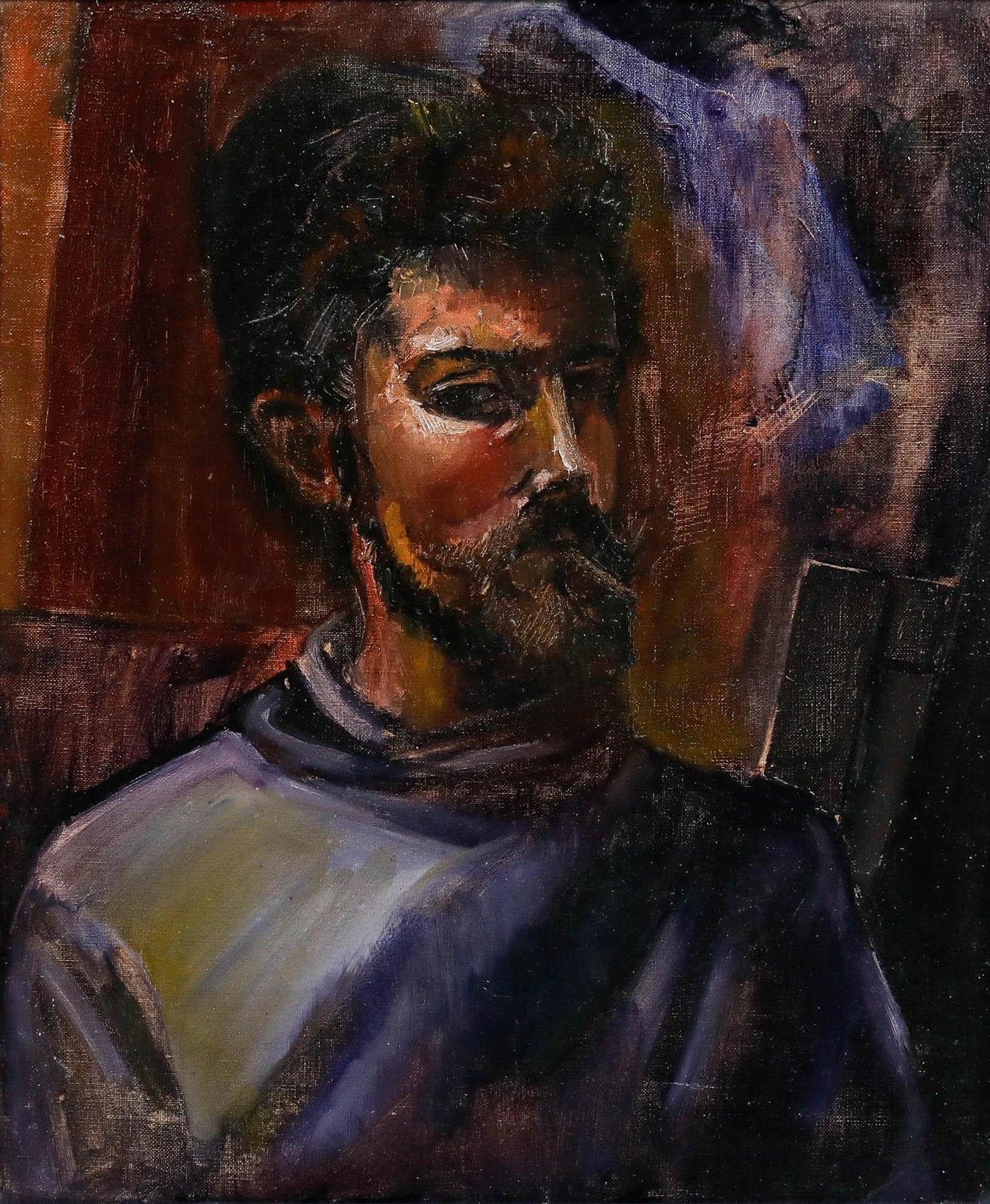 Ed Smith (1923 1998) 20th Century Oil, Self Portrait photo furniture