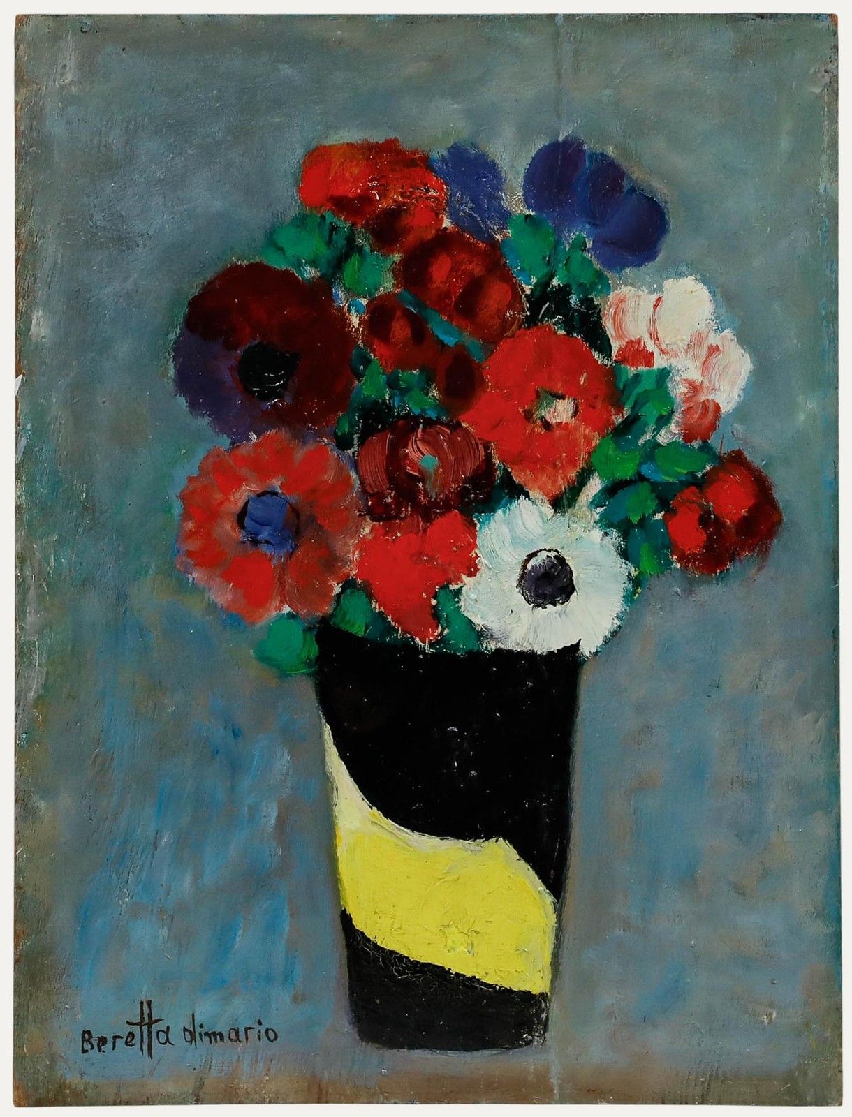 Beretta Dimario 20th Century Oil, Floral Still Life