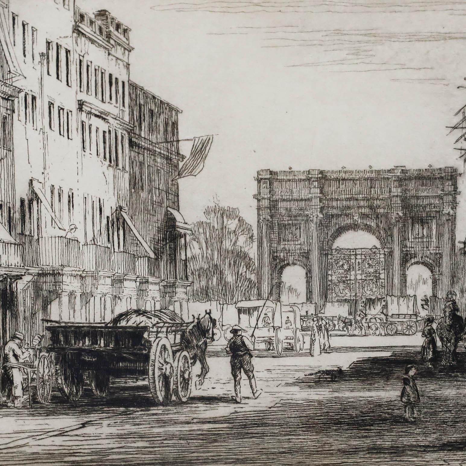 Nathaniel Sparks Re (1880 1956) Early 20th Century Etching, Marble Arch photo furniture