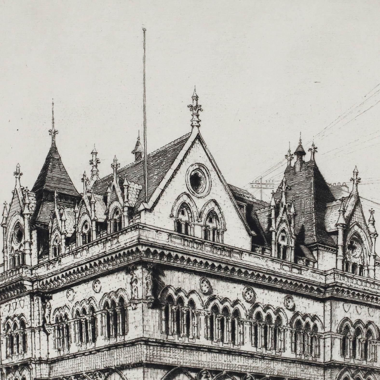 Nathaniel Sparks Re (1880 1956) 1910 Etching, Stock Exchange, Glasgow photo for sale