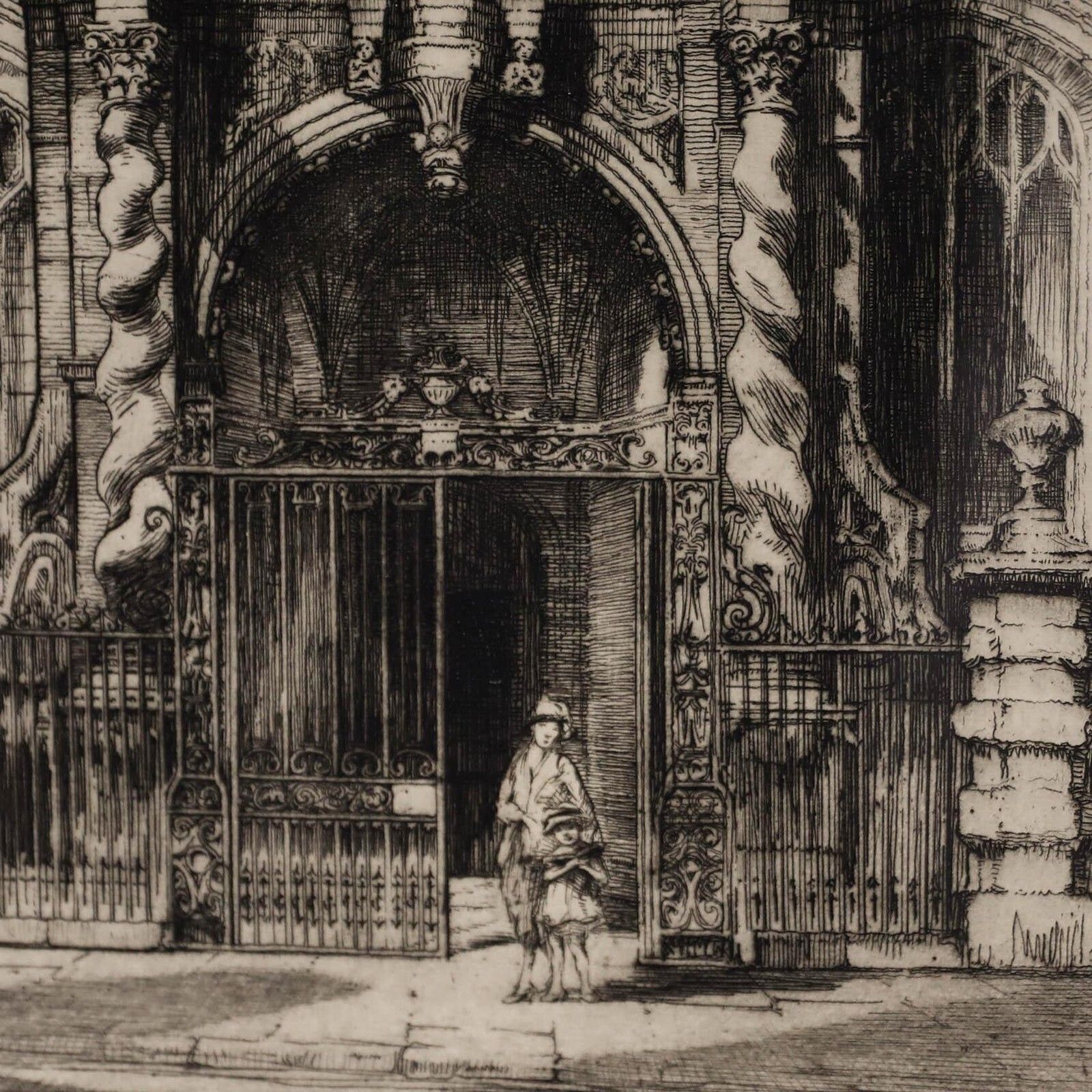 Nathaniel Sparks Re (1880 1956) Early 20th Century Etching, Church Of St Mary photo Art