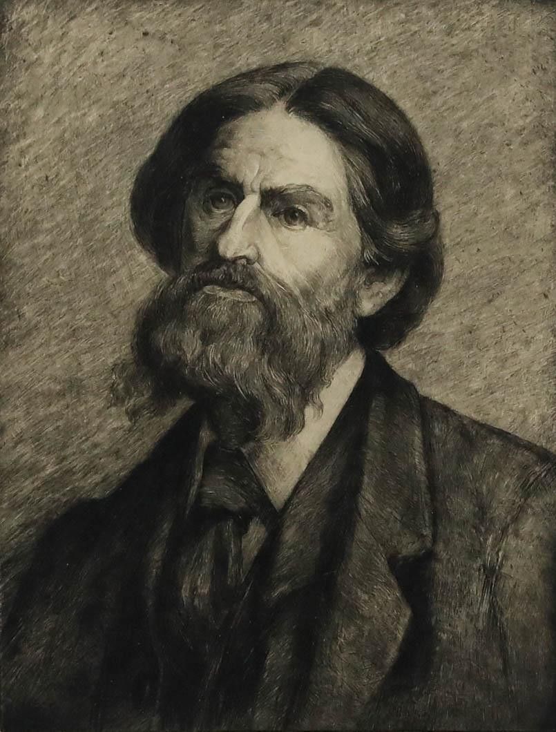 Nathaniel Sparks Re (1880 1956) 20th Century Etching, The Artist's Father photo furniture