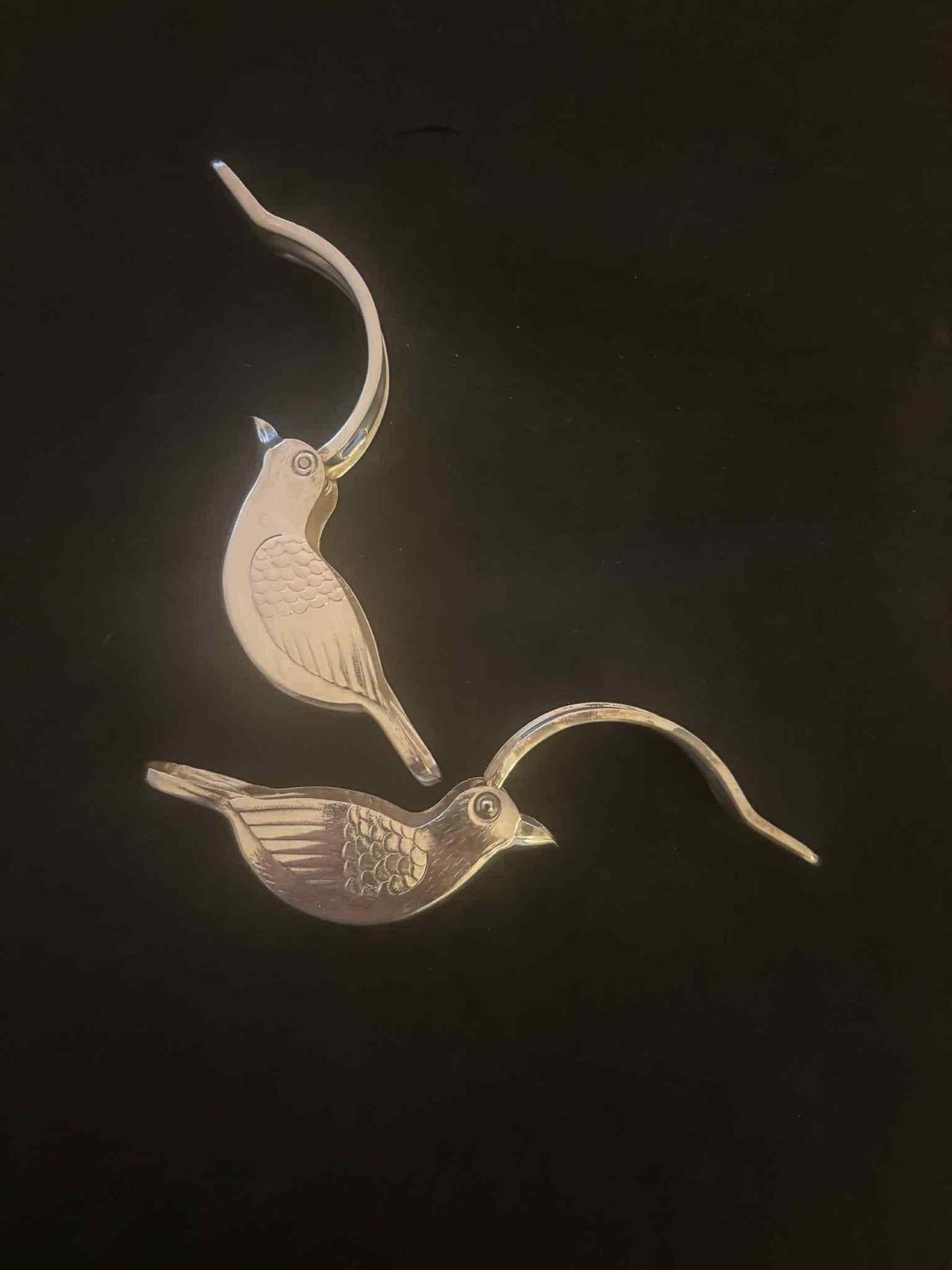 Lemon Squeezers Bird Design Vintage French Art Deco Silver Plated Set 2 photo furniture