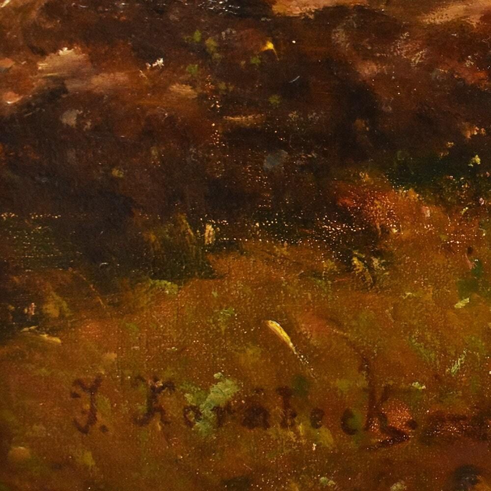 photo for sale Antique Nature Oil Painting, Landscape With Flock And Shepherd, 19th Century