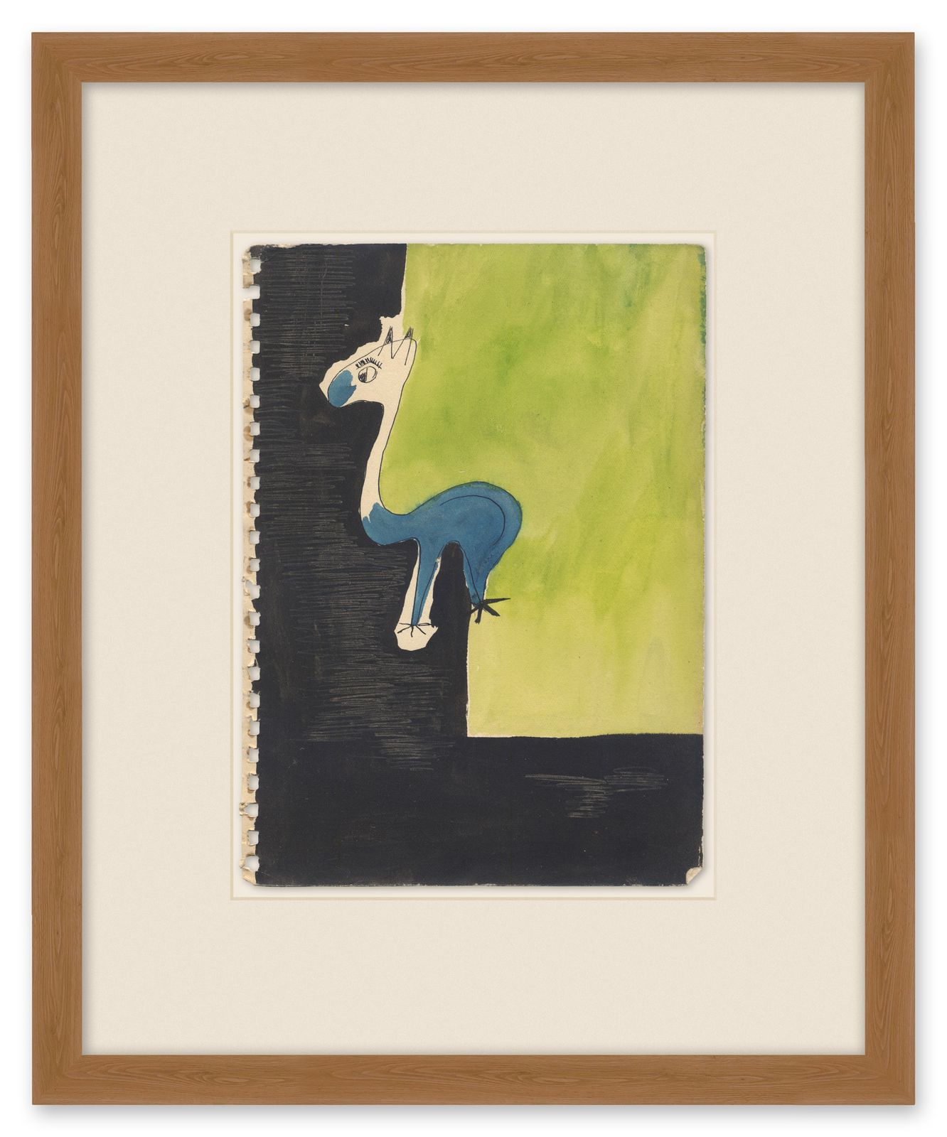 Exquisite 1954 Watercolour Painting By Eminent Dutch Sculptor