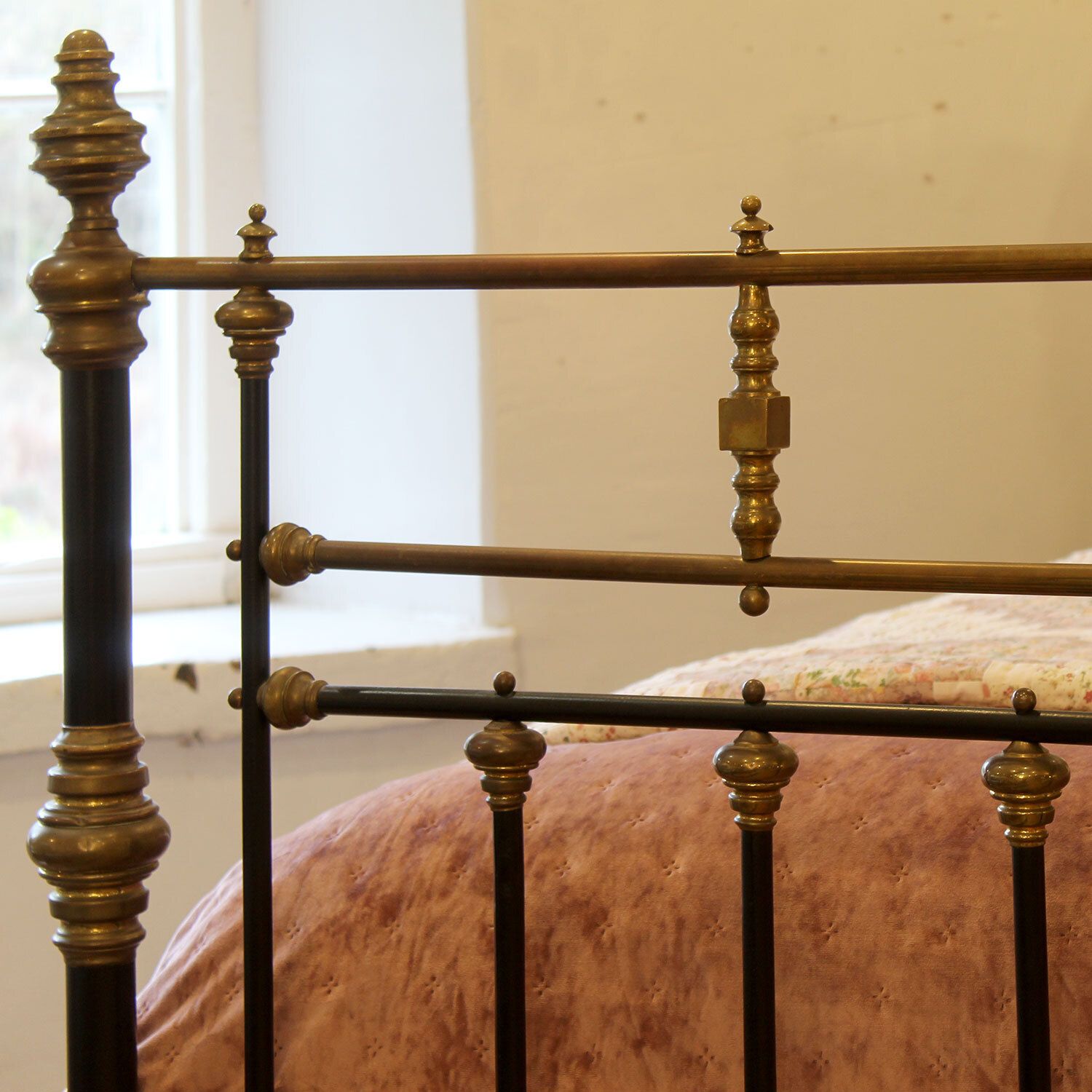 King Size Decorative Antique Bed In Black, Circa 1895 photo buy