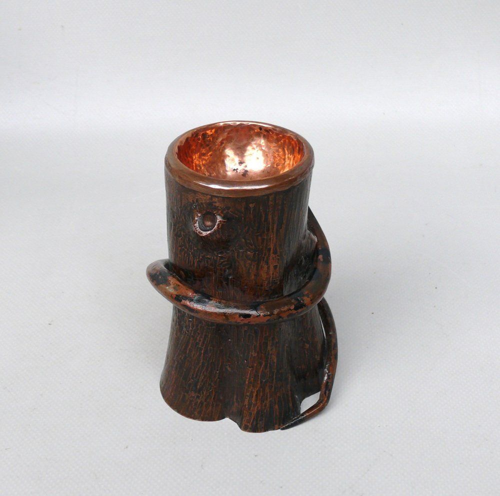 Small Art Nouveau Schlange Auf Baumstumpf In Copper, 1890s photo buy
