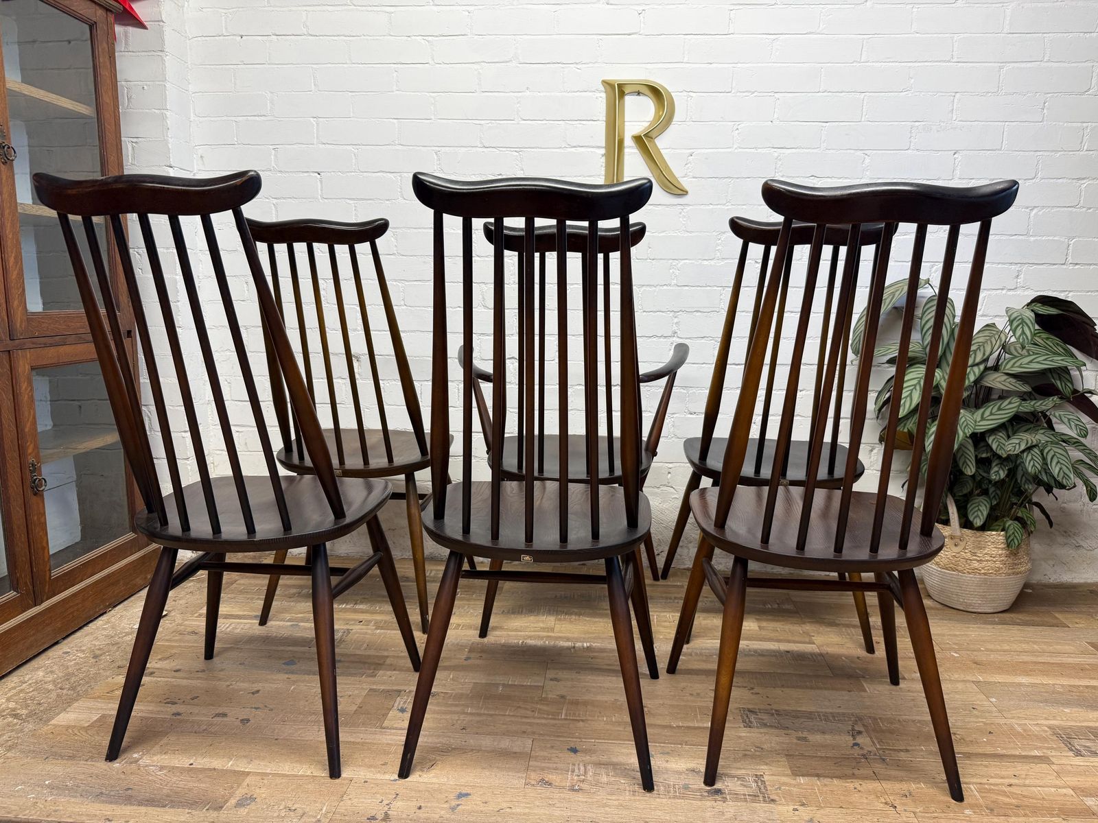 Ercol Goldsmith Dining Chairs – Set Of 6 (Including Carver) photo vinterior