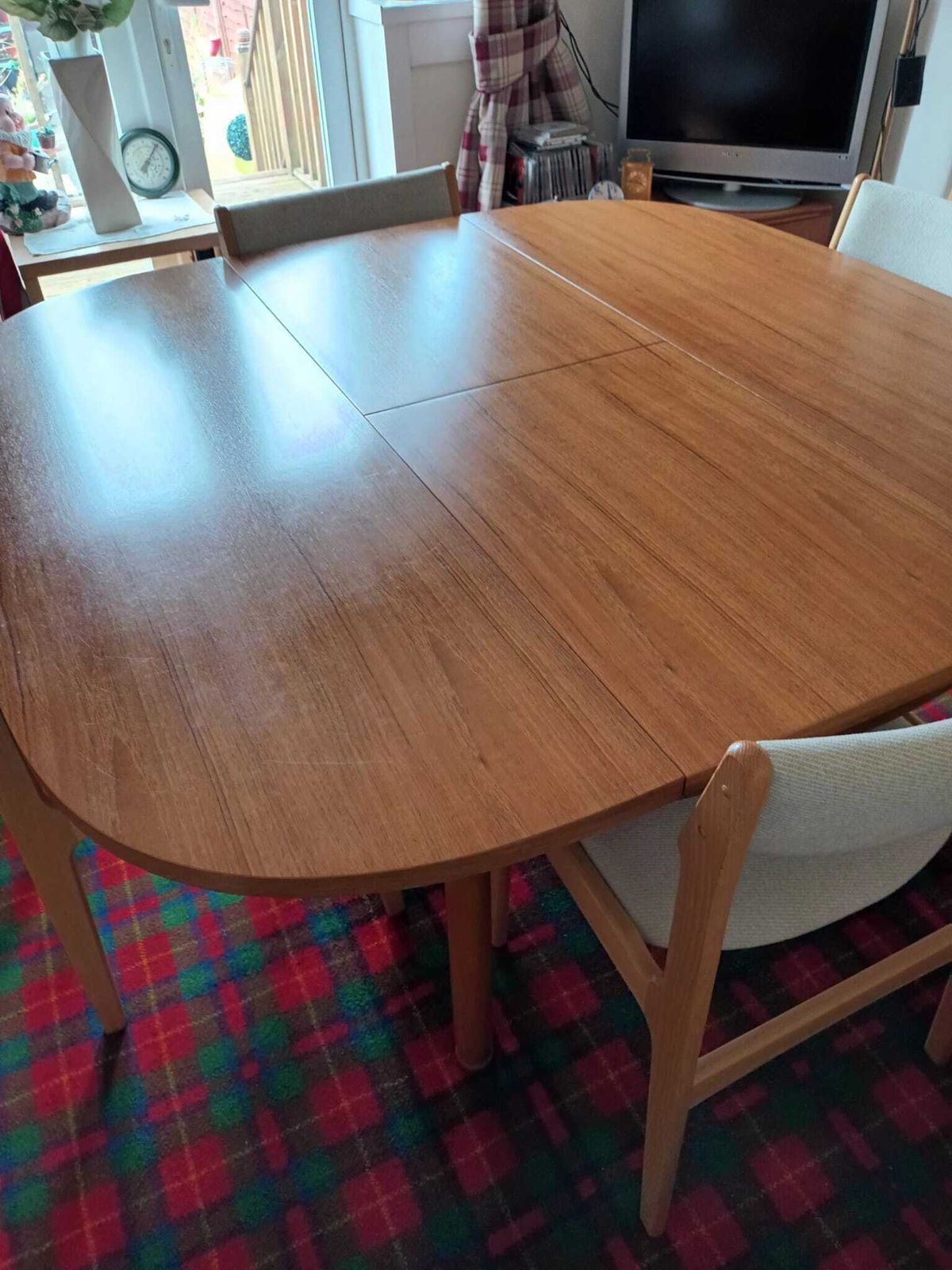 Mid Century Schreiber Large Extendable Teak Dining Table No Chairs photo furniture